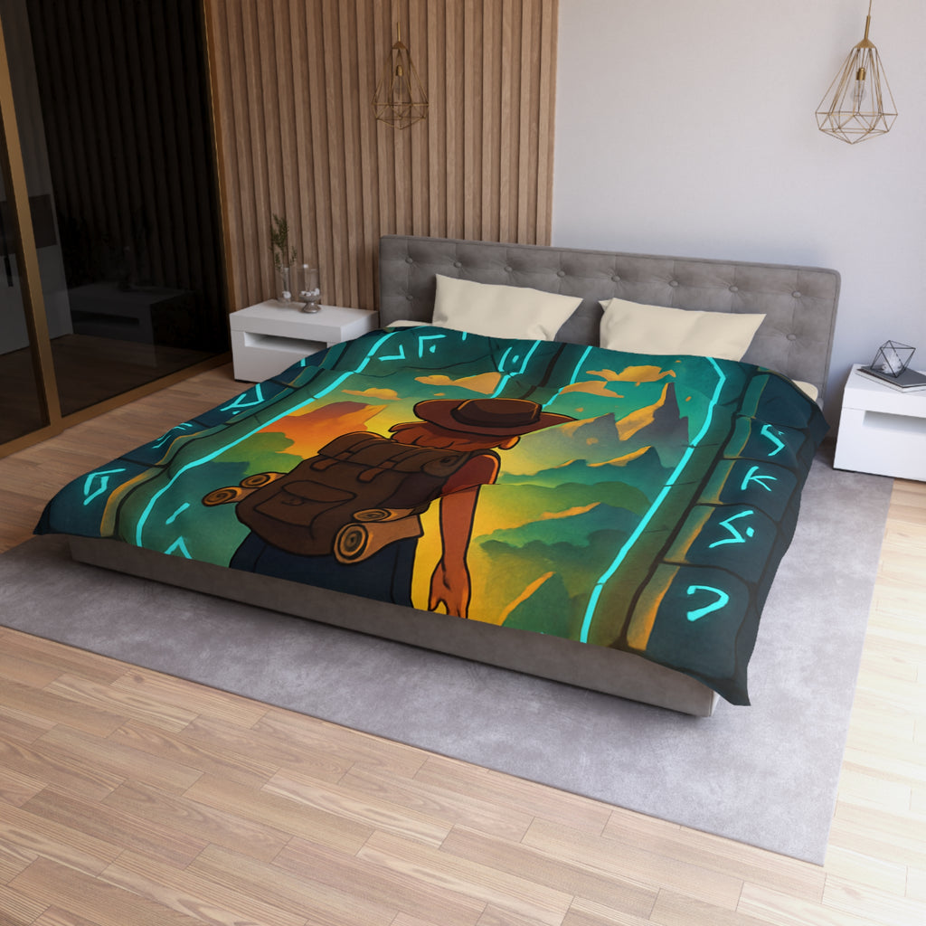 Housse de Couette Microfibre Motif Créatif Original Style Contemporain Chambre Élégante