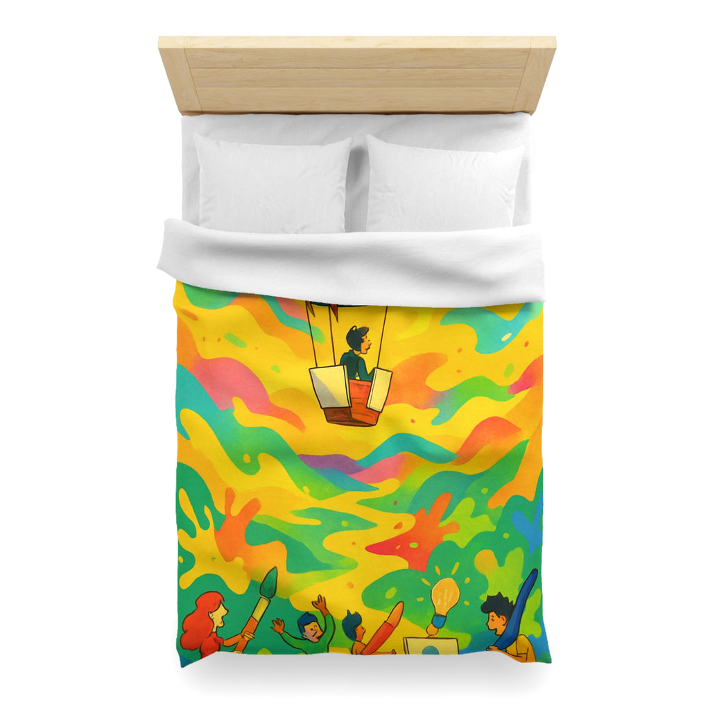 Housse de Couette Microfibre Design Artistique Moderne Décoration Chambre Confort Premium