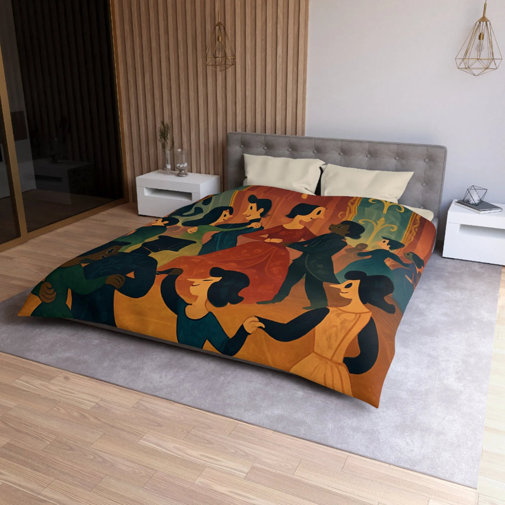 Élégant Bal de l'Époque Romantique dans une Splendeur de Couleurs Chaudes et Riche