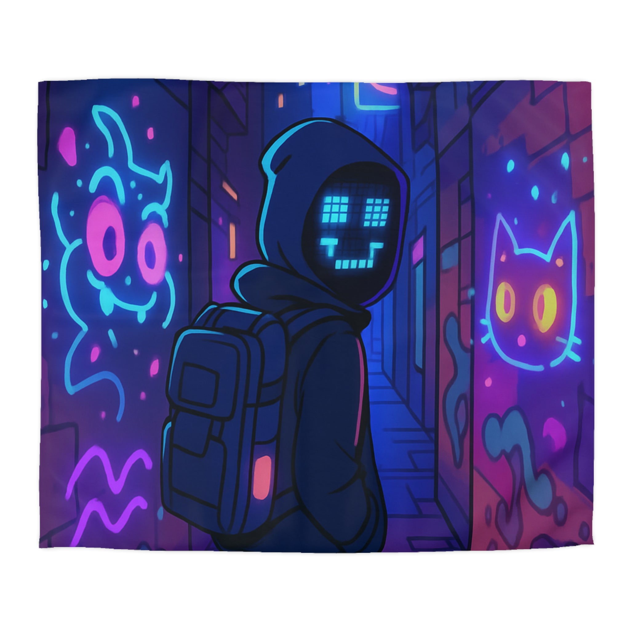 Housse de Couette Microfibre Illustration Unique Design Moderne Décoration Intérieure Raffinée