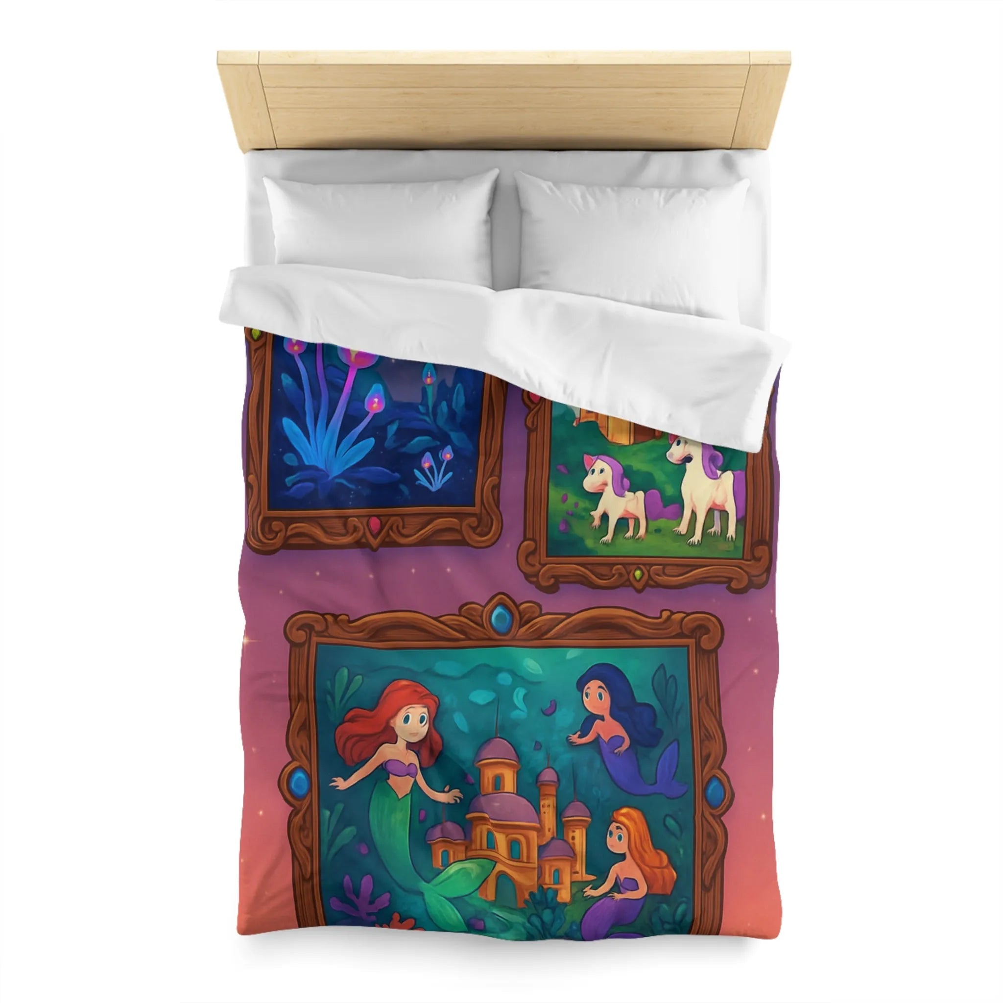 Housse de couette colorée inspirée de contes de fées avec motifs enchanteurs et magiques