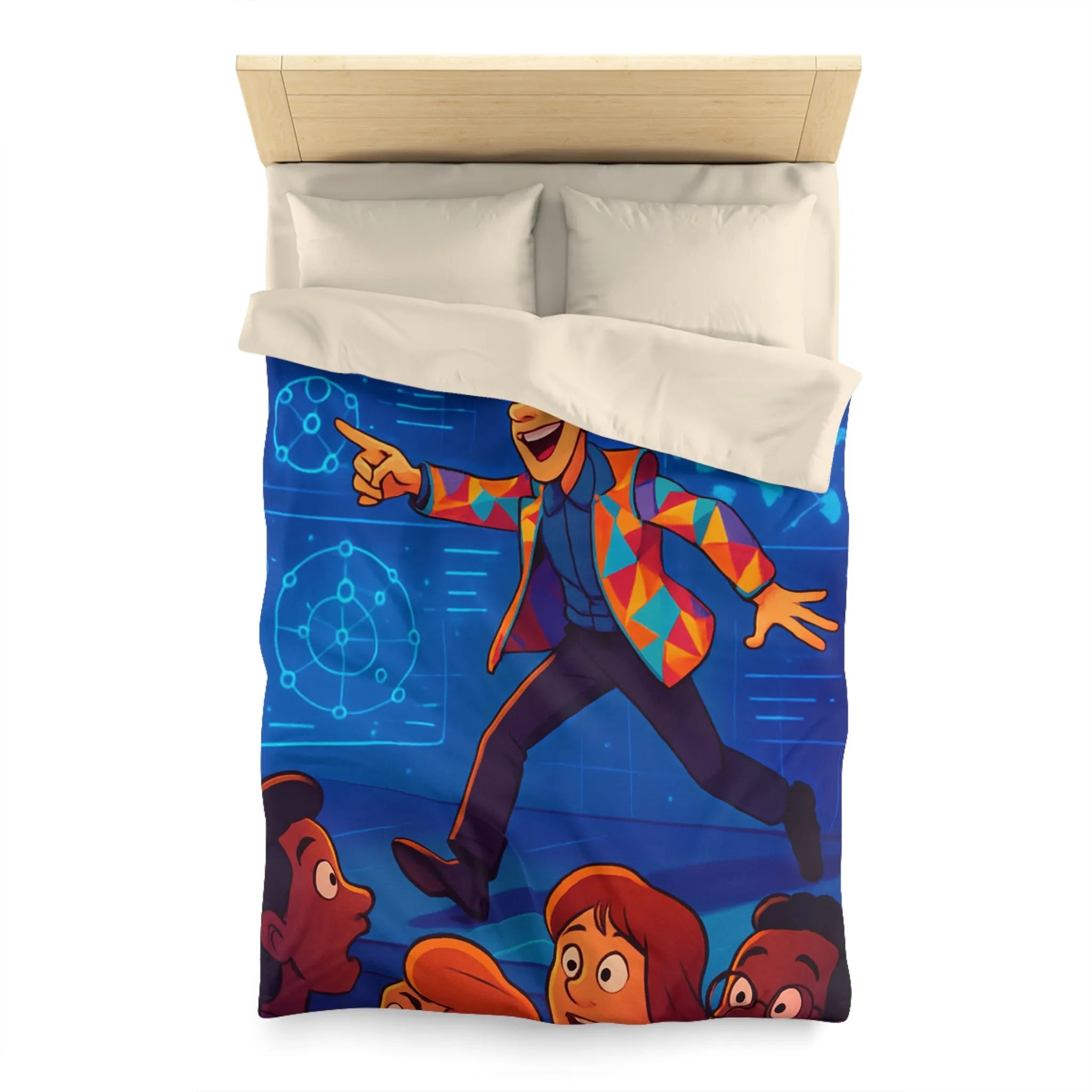 Housse de couette colorée avec motifs géométriques pour chambre moderne et artistique