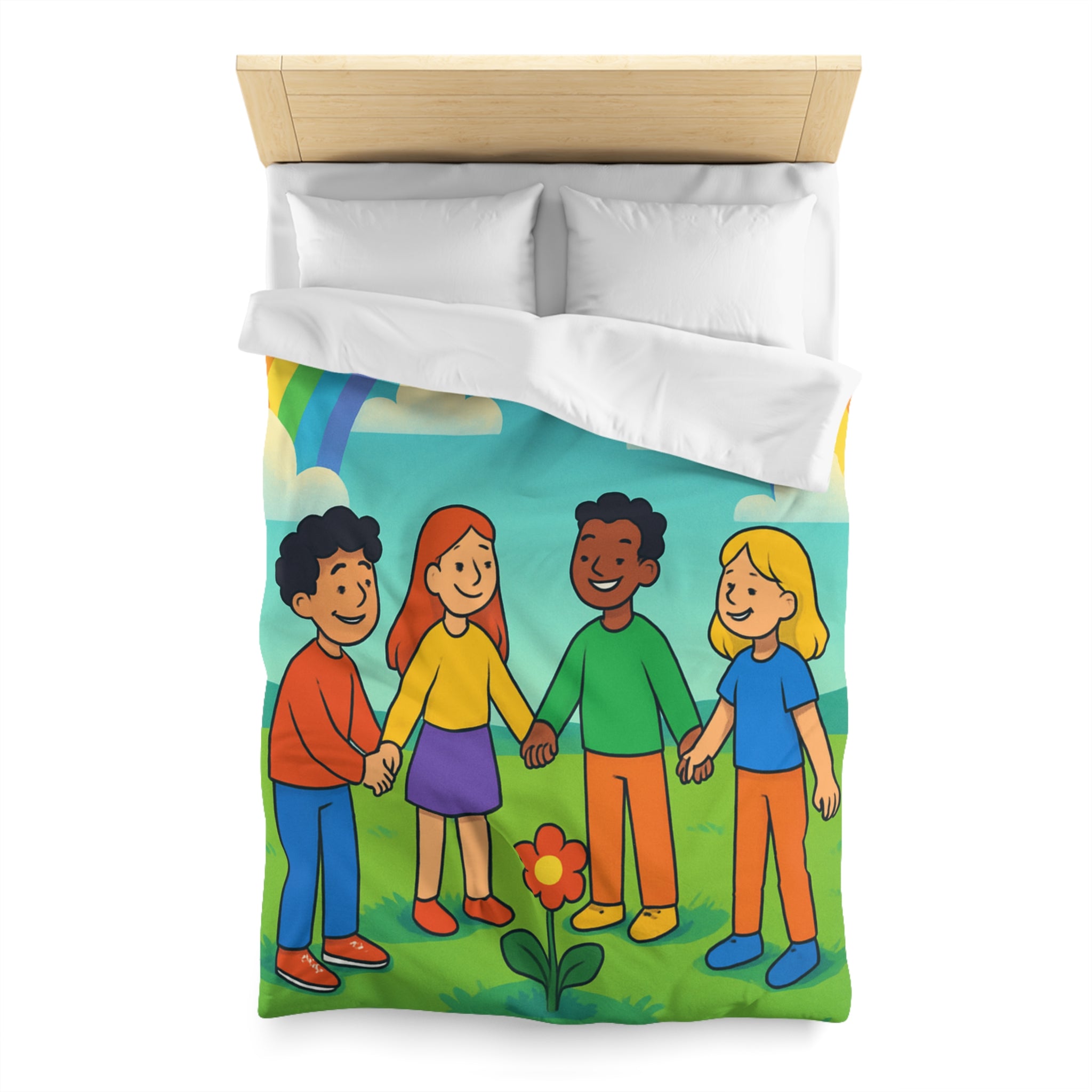 Housse de Couette Microfibre Illustration Unique Design Moderne Décoration Intérieure Raffinée