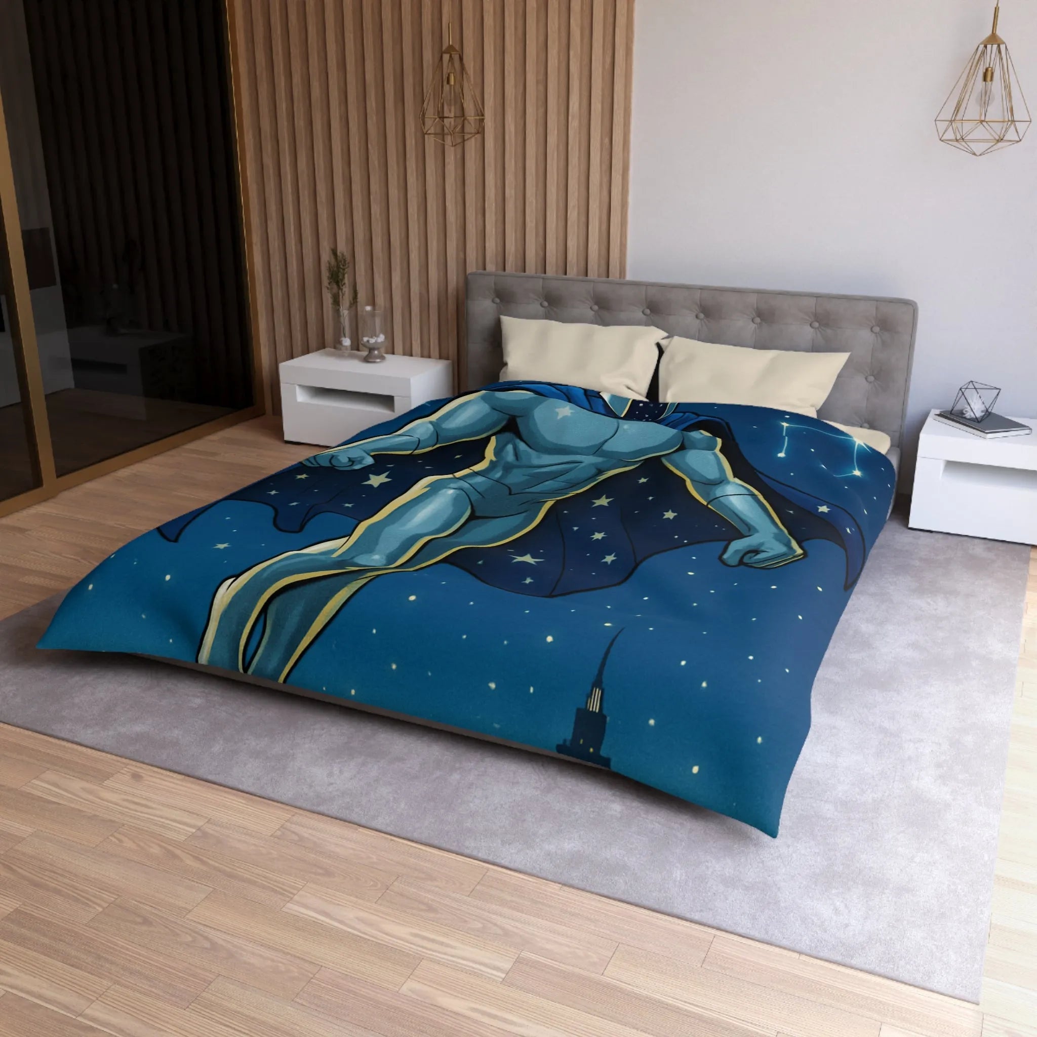 Housse de Couette Microfibre Art Graphique Contemporain Style Décoratif Chambre Tendance