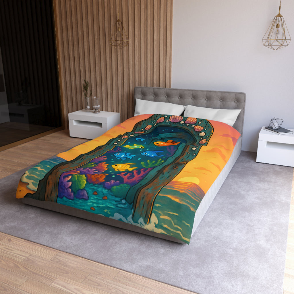 Housse de Couette Microfibre Motif Créatif Original Style Contemporain Chambre Élégante