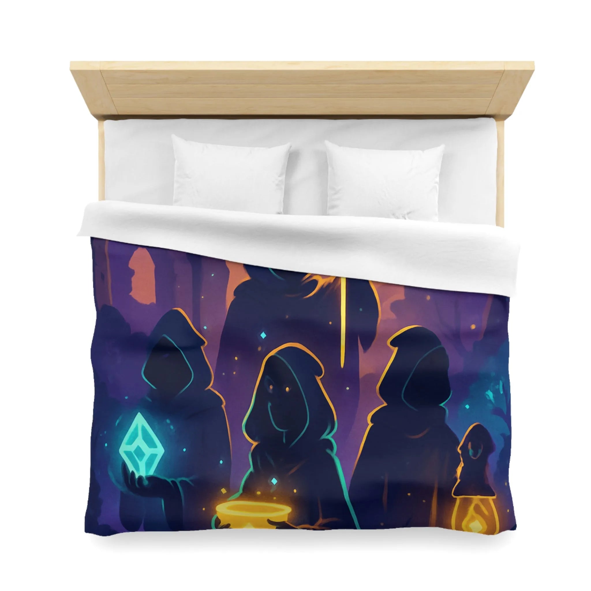 Envoûtante Housse de Couette Mystique avec Teintes Magiques et Figures Ensorcelantes
