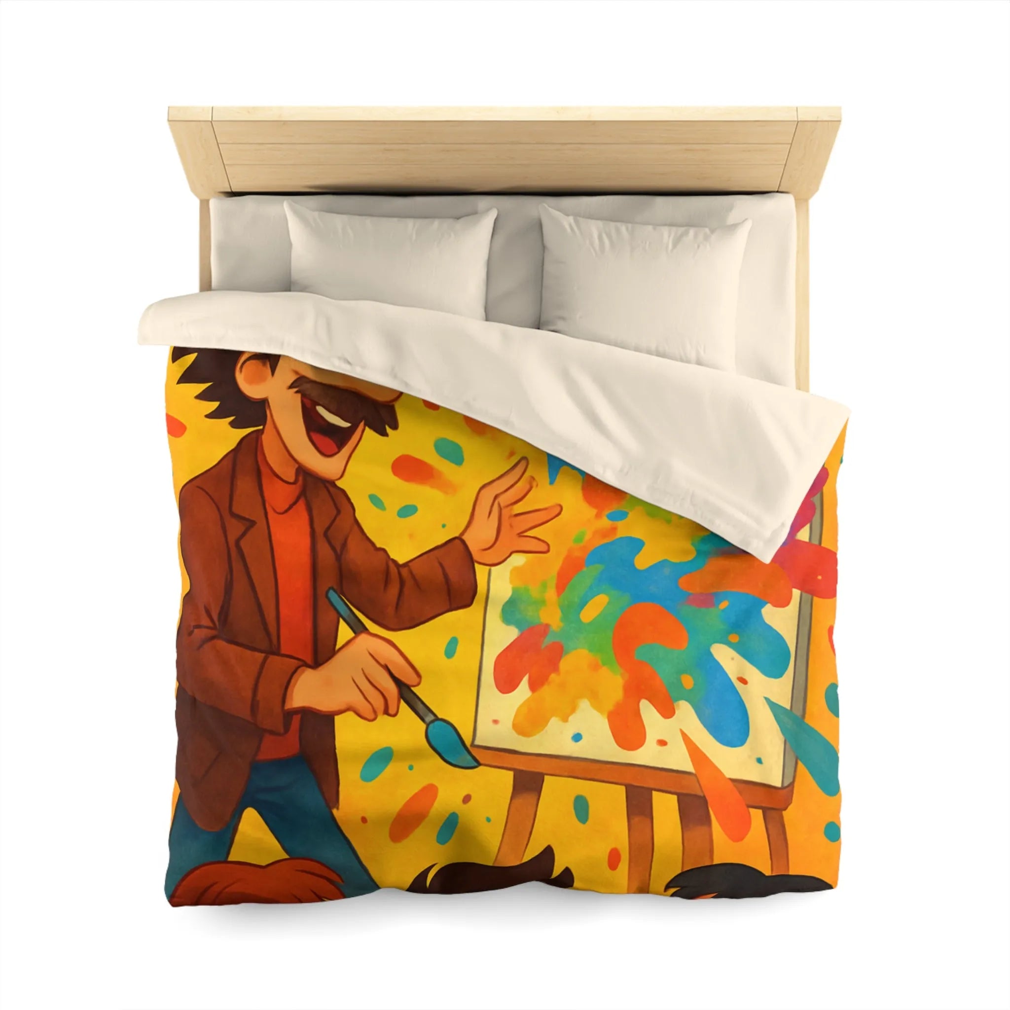 Housse de couette inspirée d'artiste créatif avec explosion de couleurs vibrantes et joyeuses