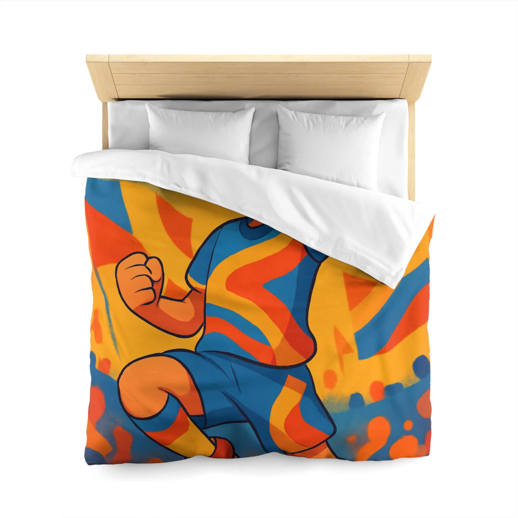Housse de Couette Dynamique Enfant Football Motif Coloré Supporters Joie Match Gagnant