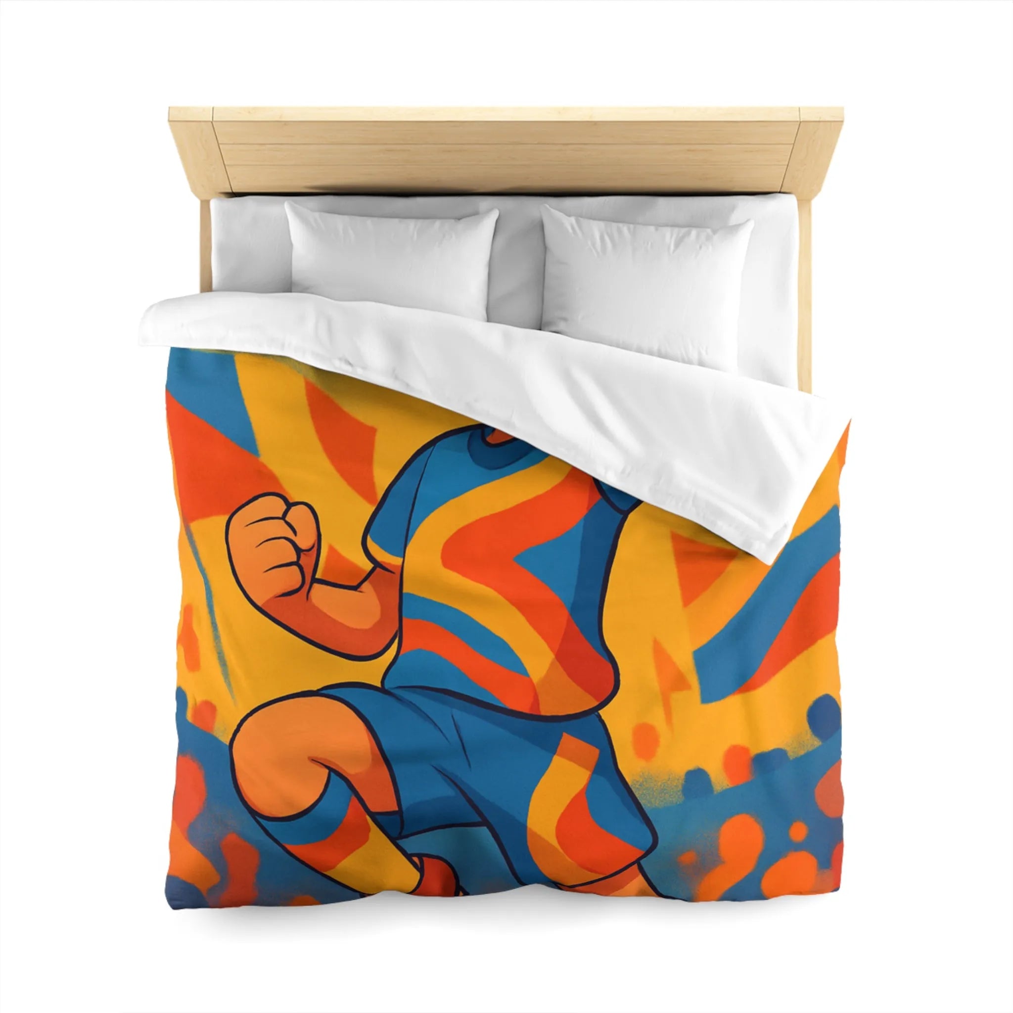 Housse de Couette Dynamique Enfant Football Motif Coloré Supporters Joie Match Gagnant