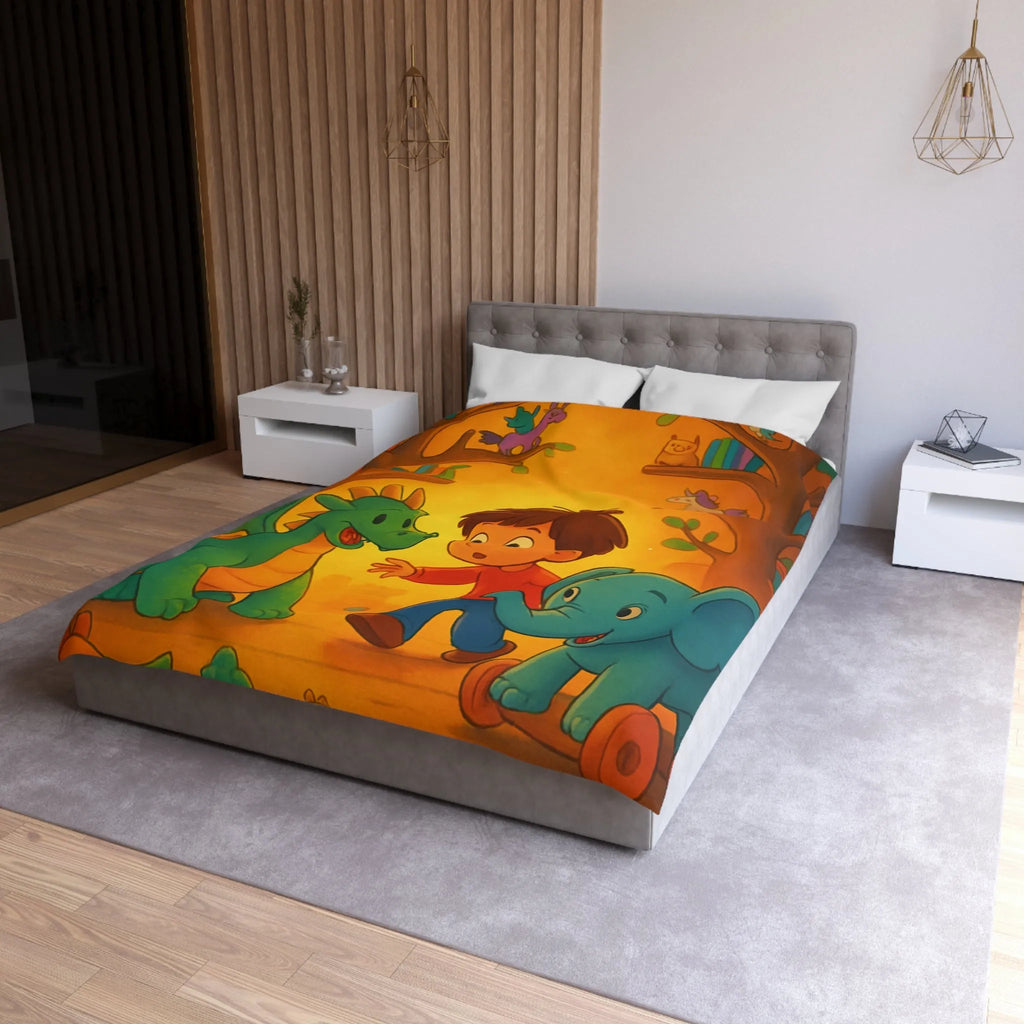 Housse de Couette Microfibre Art Graphique Contemporain Style Décoratif Chambre Tendance