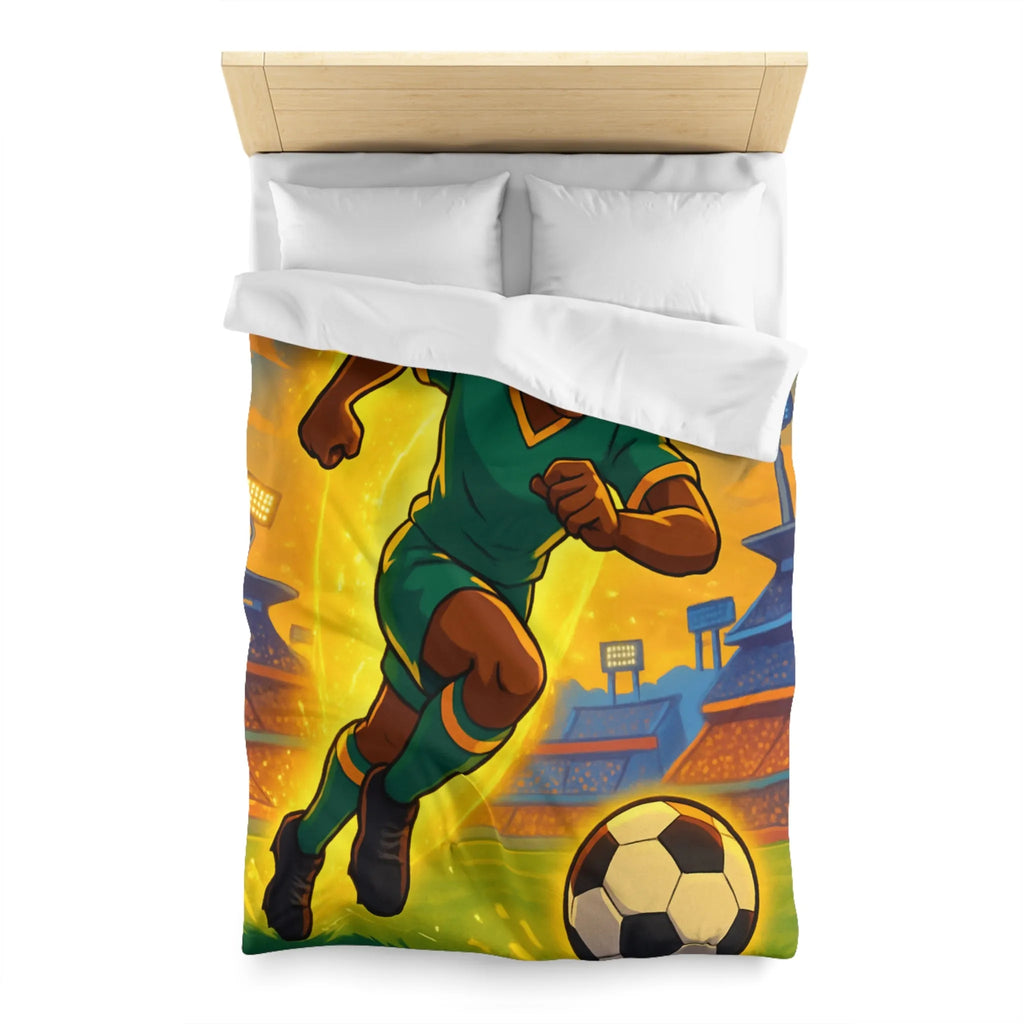 Housse de Couette Inspirée Footballeur Dessin Animé Dynamique pour Chambre de Supporter Passionné