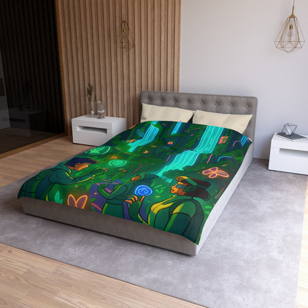 Housse de Couette Microfibre Design Artistique Moderne Décoration Chambre Confort Premium