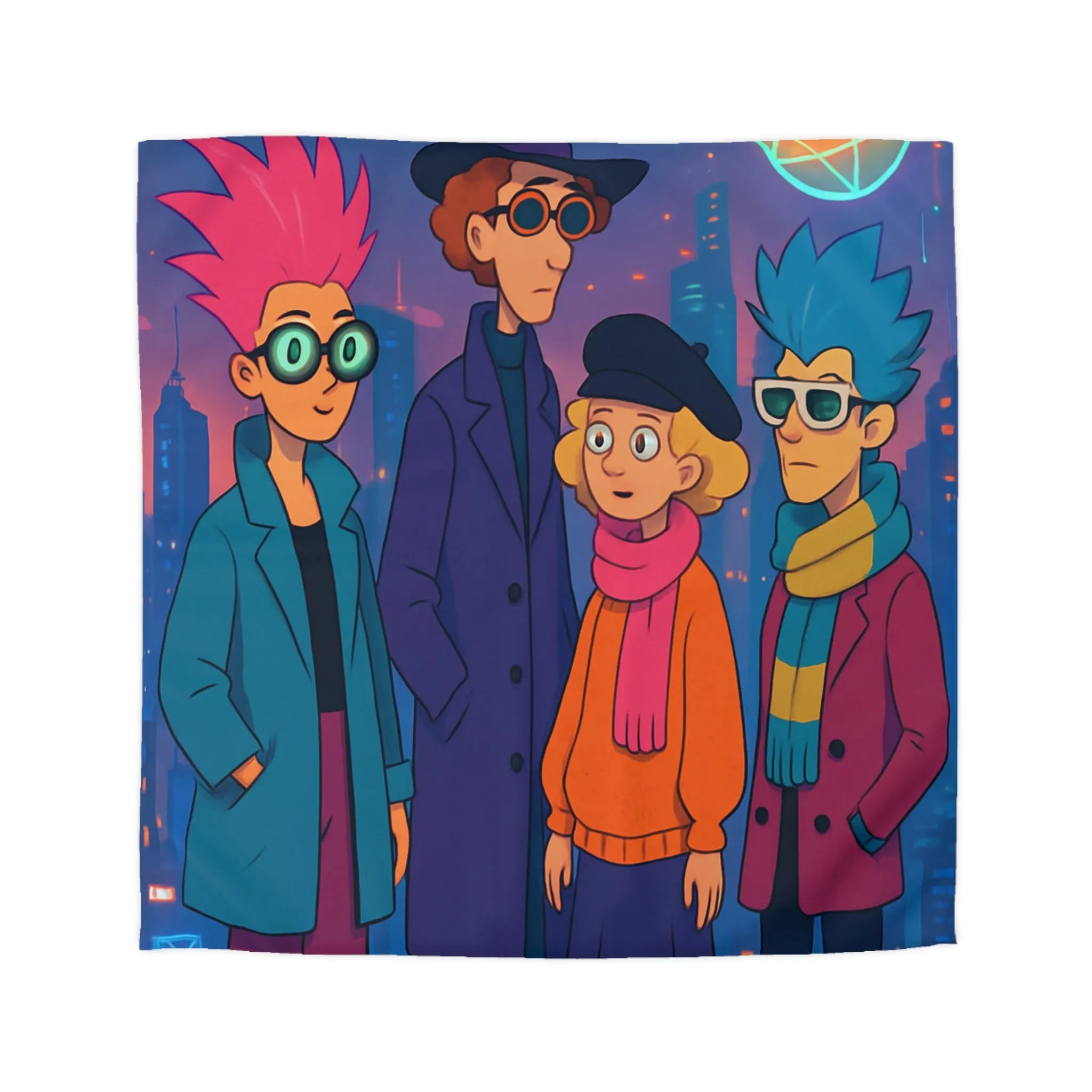 Éclat Pop Art : Style Audacieux et Couleurs Vives sur Housse de Couette Futuriste