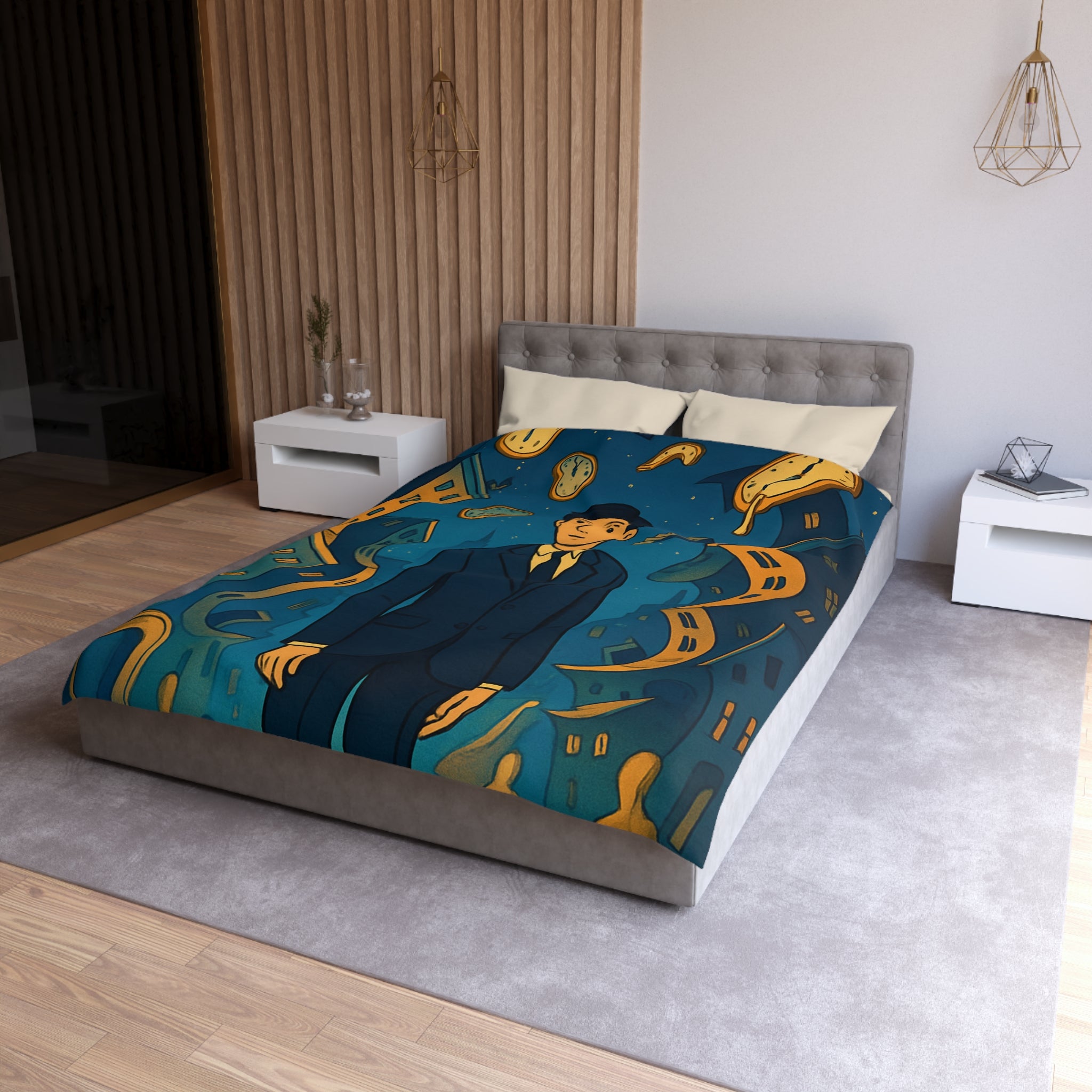 Housse de Couette Microfibre Motif Créatif Original Style Contemporain Chambre Élégante