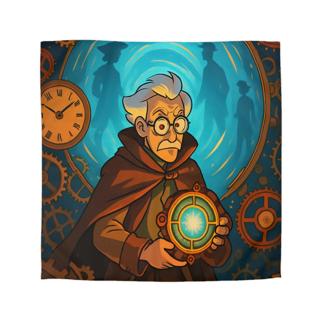 Housse de couette aventure steampunk horloger voyage dans le temps avec objets mystérieux