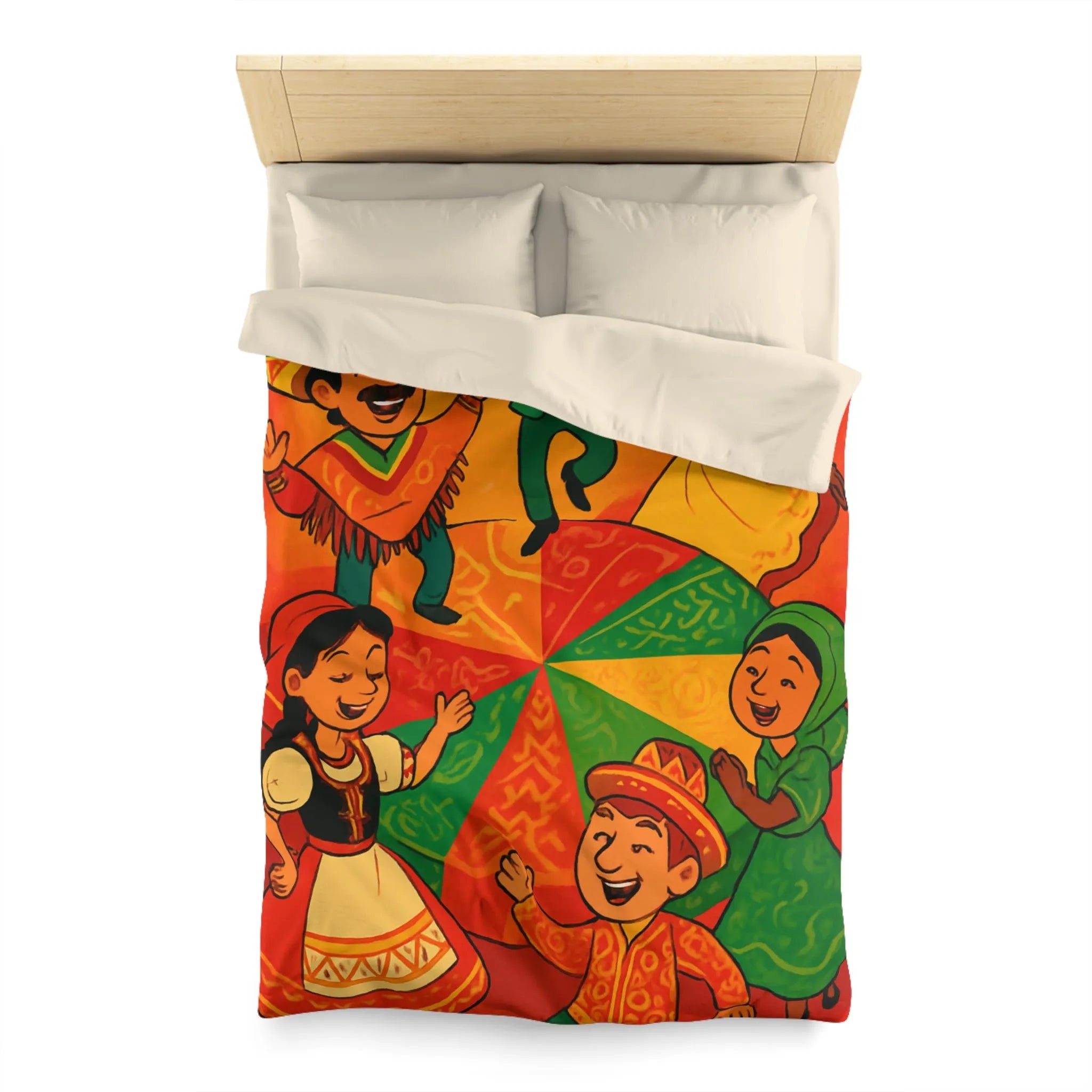 Décorez votre chambre avec une housse de couette aux motifs culturels vibrants et festifs