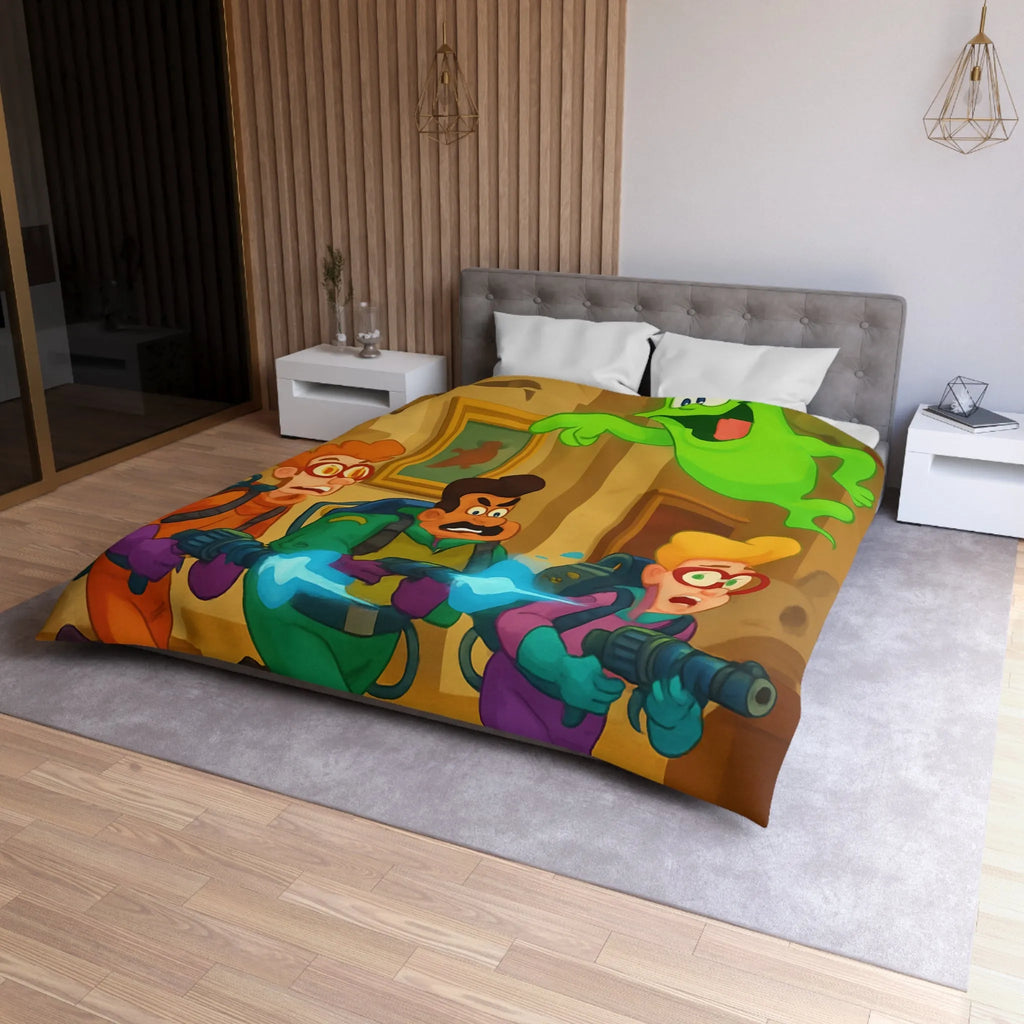 Housse de couette colorée avec chasseurs de fantômes et ambiance amusante de musée