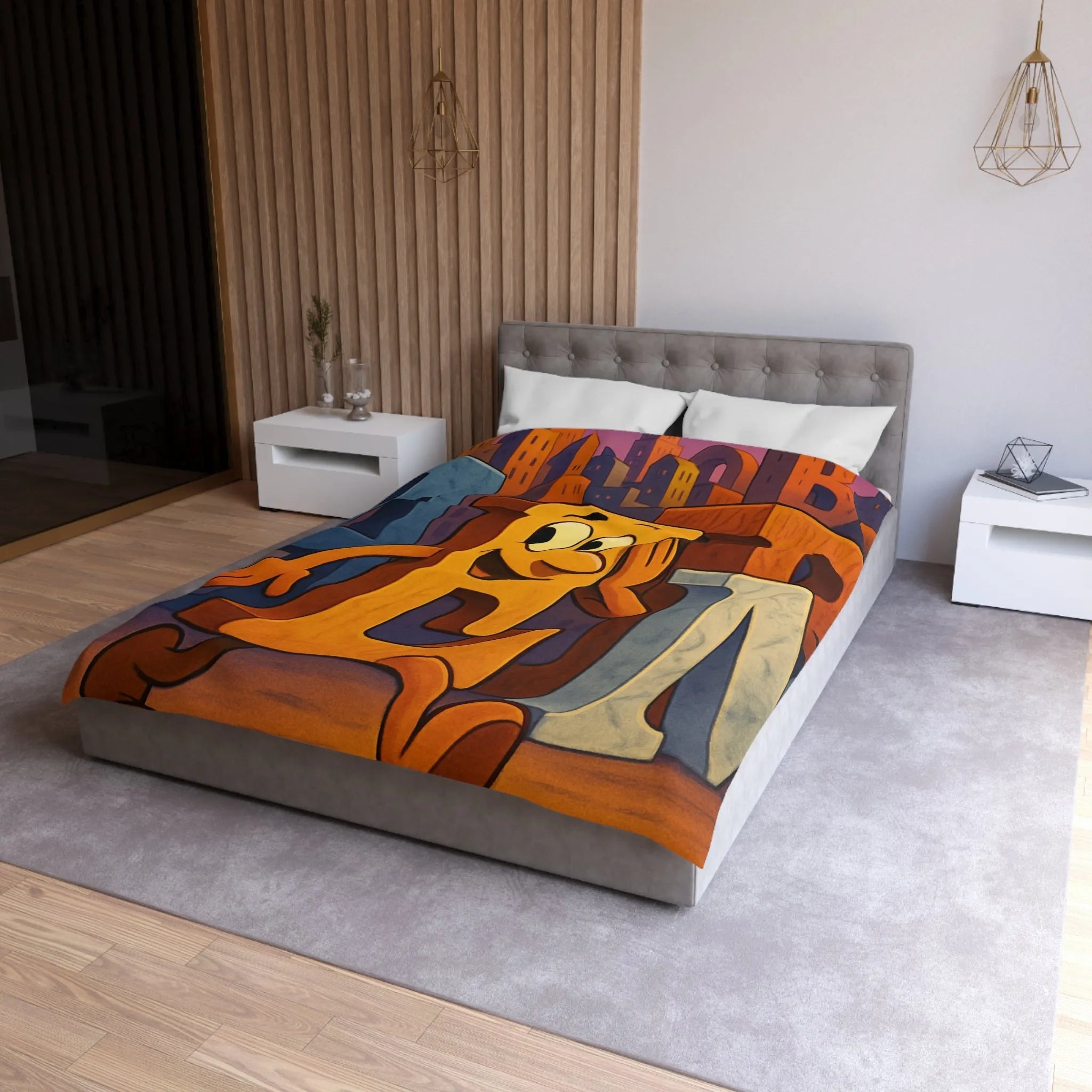 Housse de Couette Microfibre Art Graphique Contemporain Style Décoratif Chambre Tendance