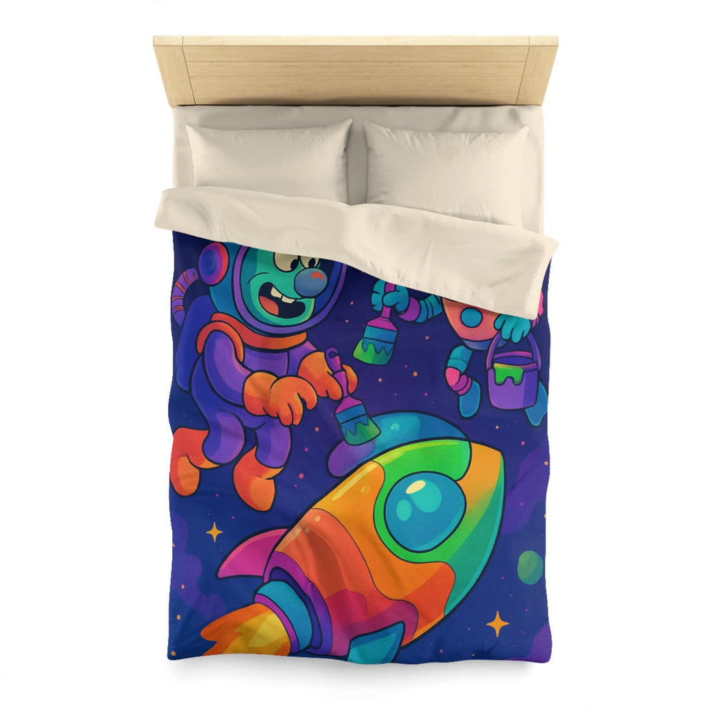 Housse de Couette Microfibre Art Graphique Contemporain Style Décoratif Chambre Tendance