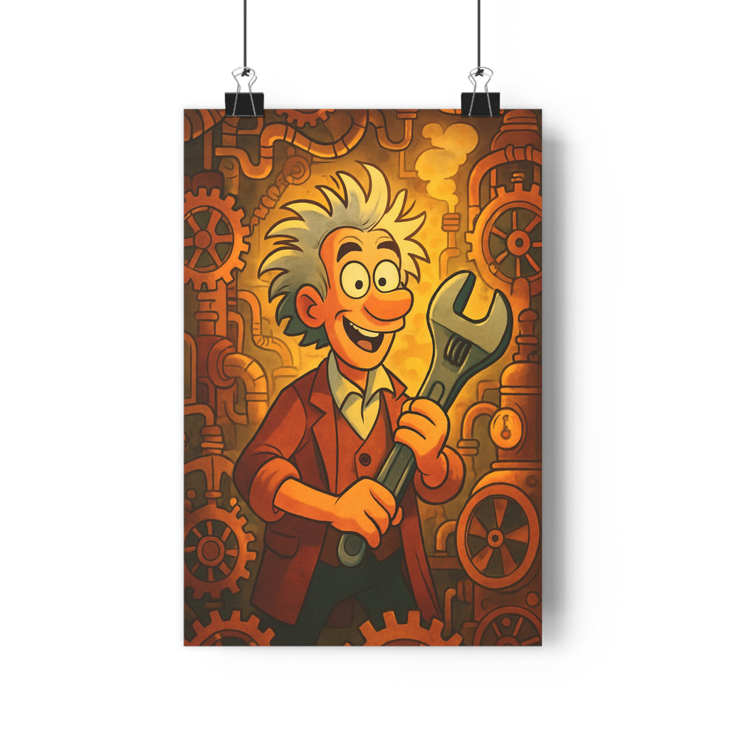 Poster décoratif steampunk cuivre brun industriel mystique bureau chambre jeu format 30x46 caractère animé