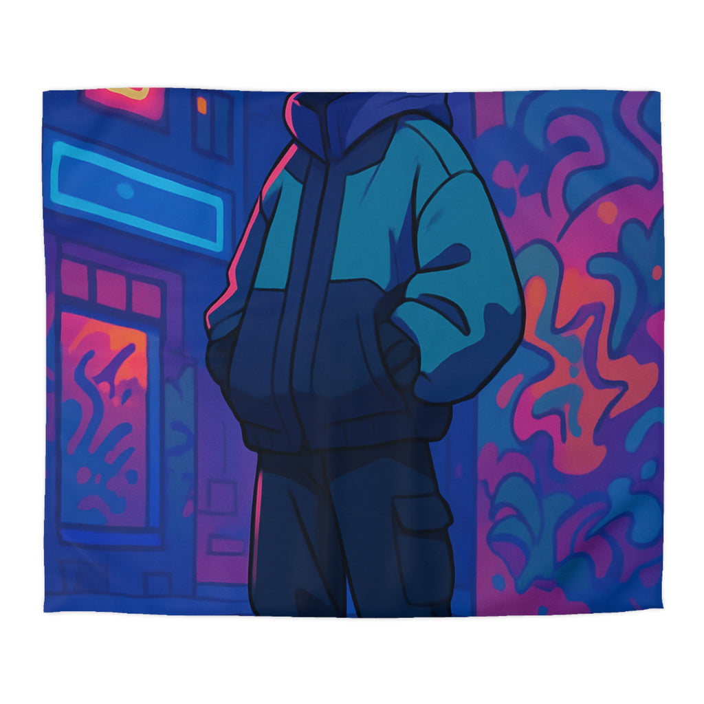 Housse de couette urbaine moderne avec design graffiti et style artistique coloré