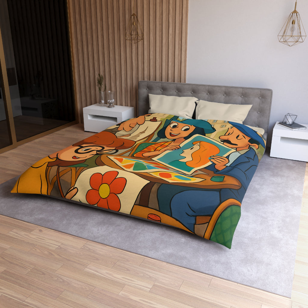 Housse de Couette Microfibre Illustration Unique Design Moderne Décoration Intérieure Raffinée