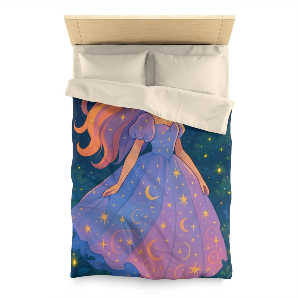 Housse de couette avec motif étoilé de princesse féerique dans la nuit enchantée