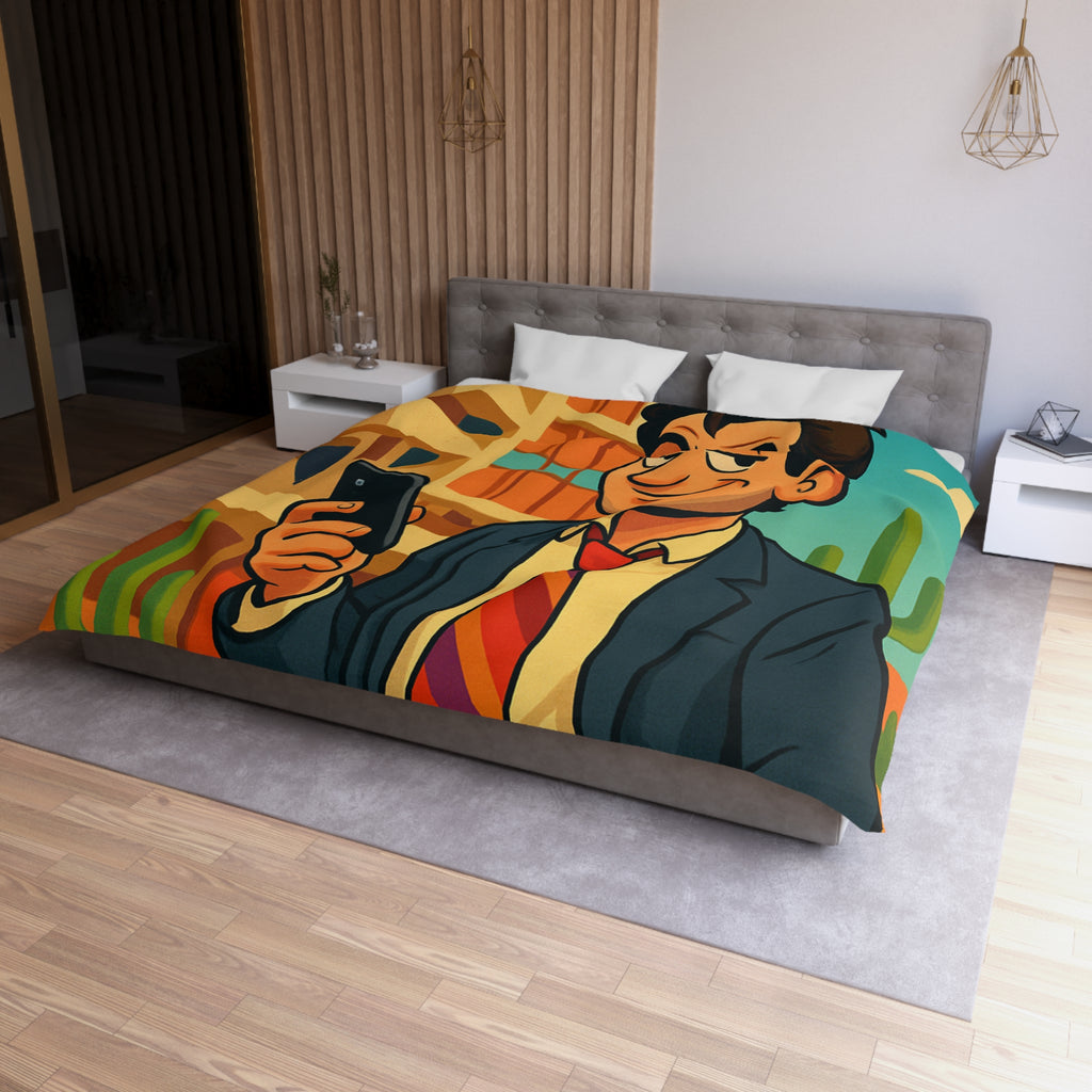 Housse de Couette Microfibre Illustration Unique Design Moderne Décoration Intérieure Raffinée