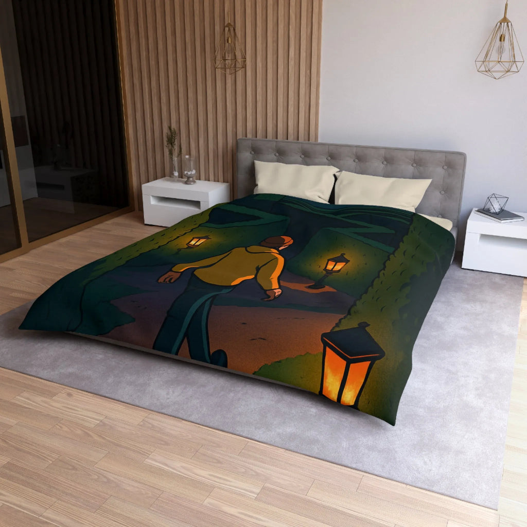 Explorez un jardin de mystère avec éclairage chaleureux pour vos rêves nocturnes