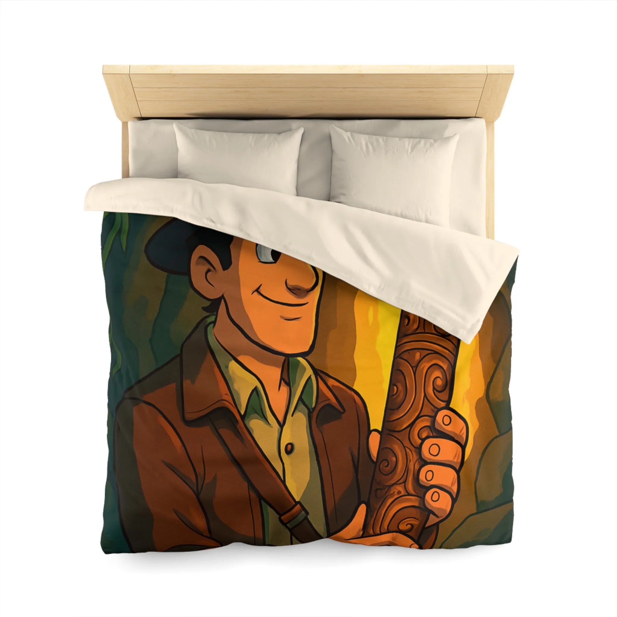 Housse de Couette Microfibre Art Graphique Contemporain Style Décoratif Chambre Tendance