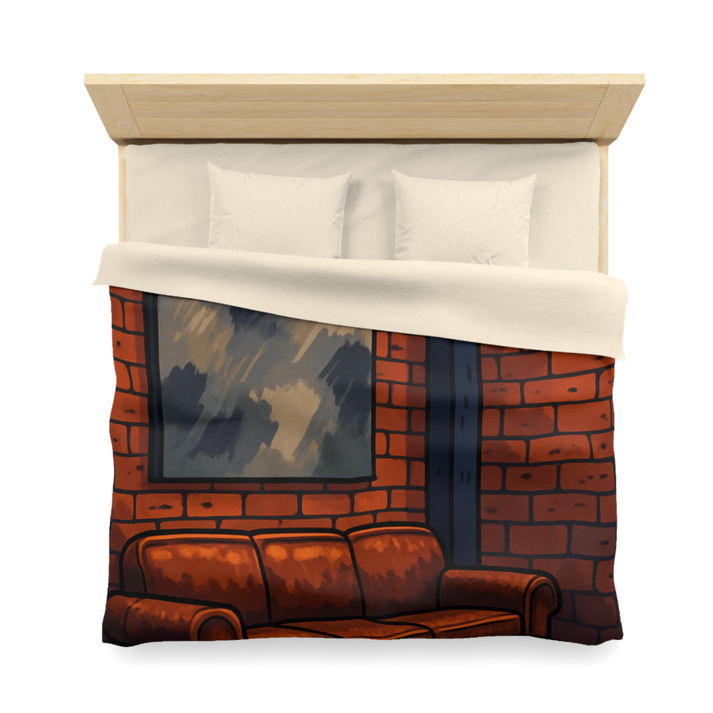 Housse de Couette Microfibre Illustration Unique Design Moderne Décoration Intérieure Raffinée