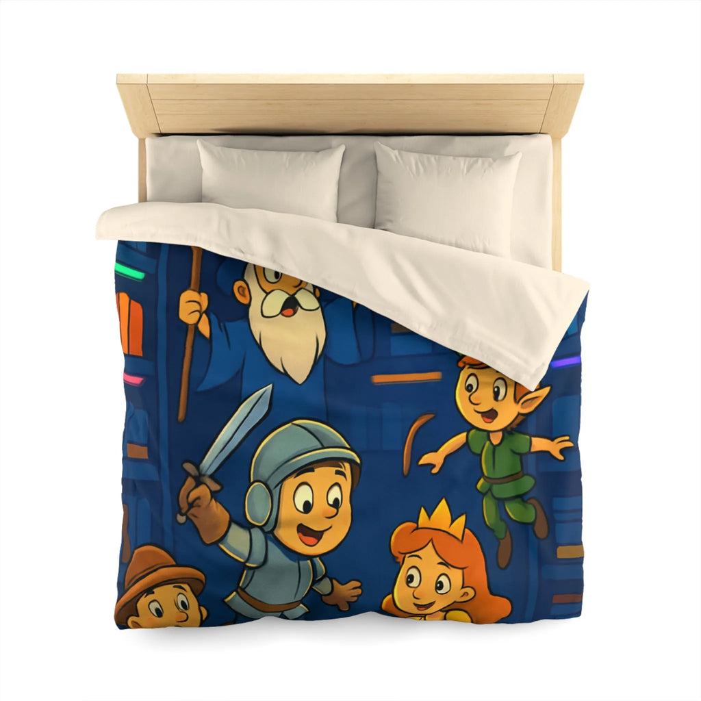 Housse de Couette Enchantée pour Enfants avec Contes Magiques et Personnages Historiques Colorés