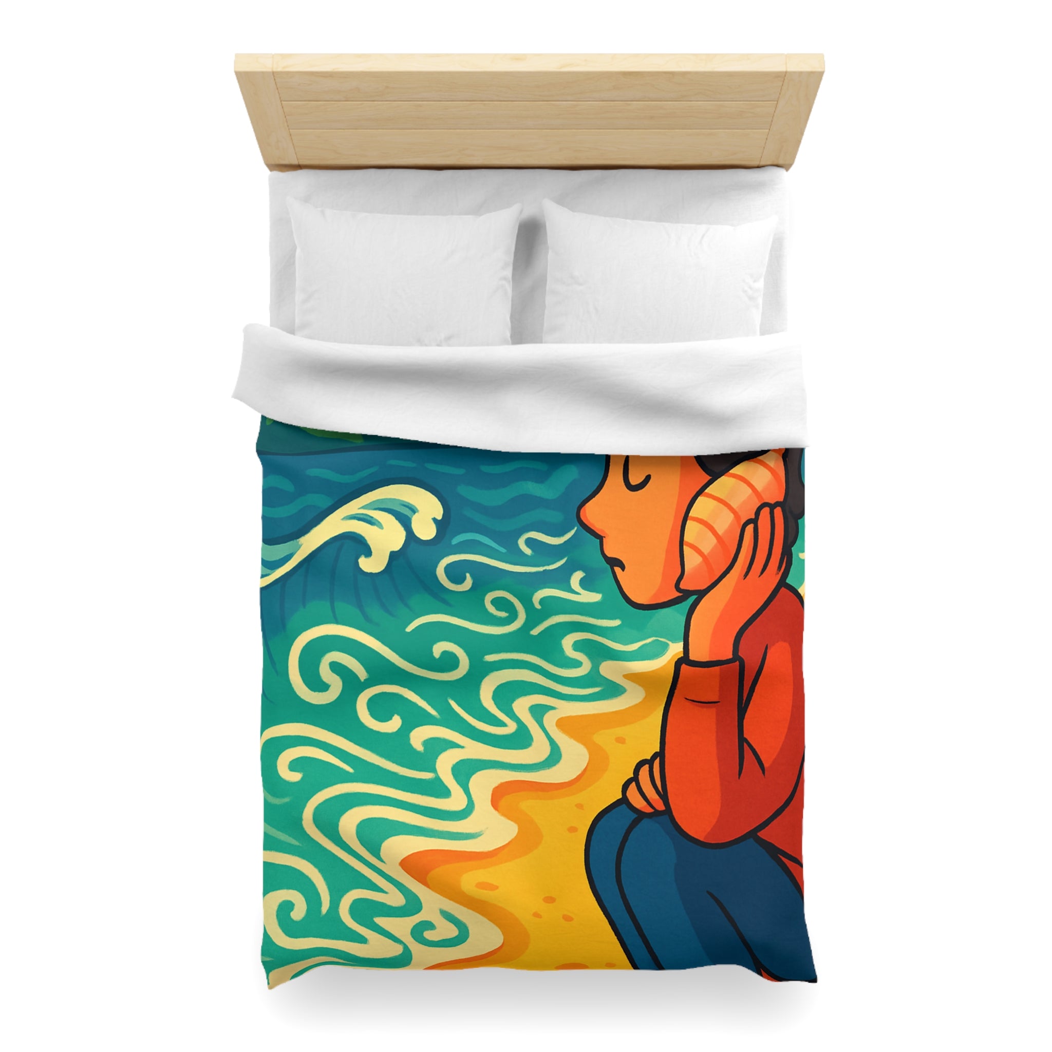 Housse de Couette Microfibre Design Artistique Moderne Décoration Chambre Confort Premium