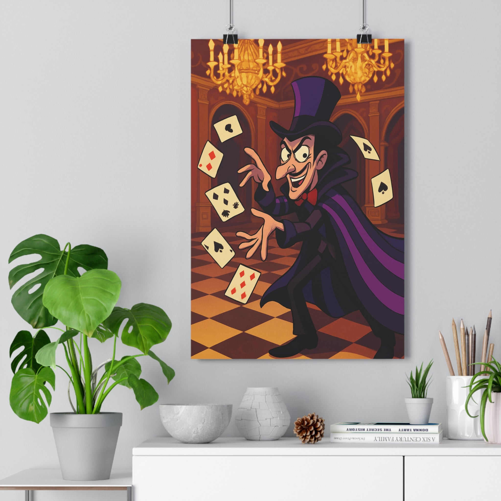 Poster décoratif violet mystique baroque fantaisie aventure salon chambre intérieur château ambiance 30x46 cm