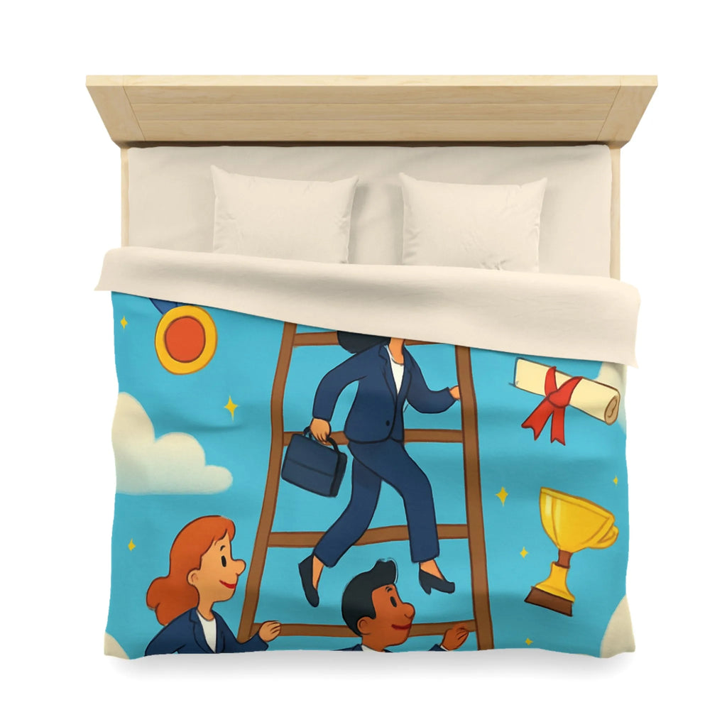 Housse de couette ludique : Échelle des réussites avec trophées et médailles colorées
