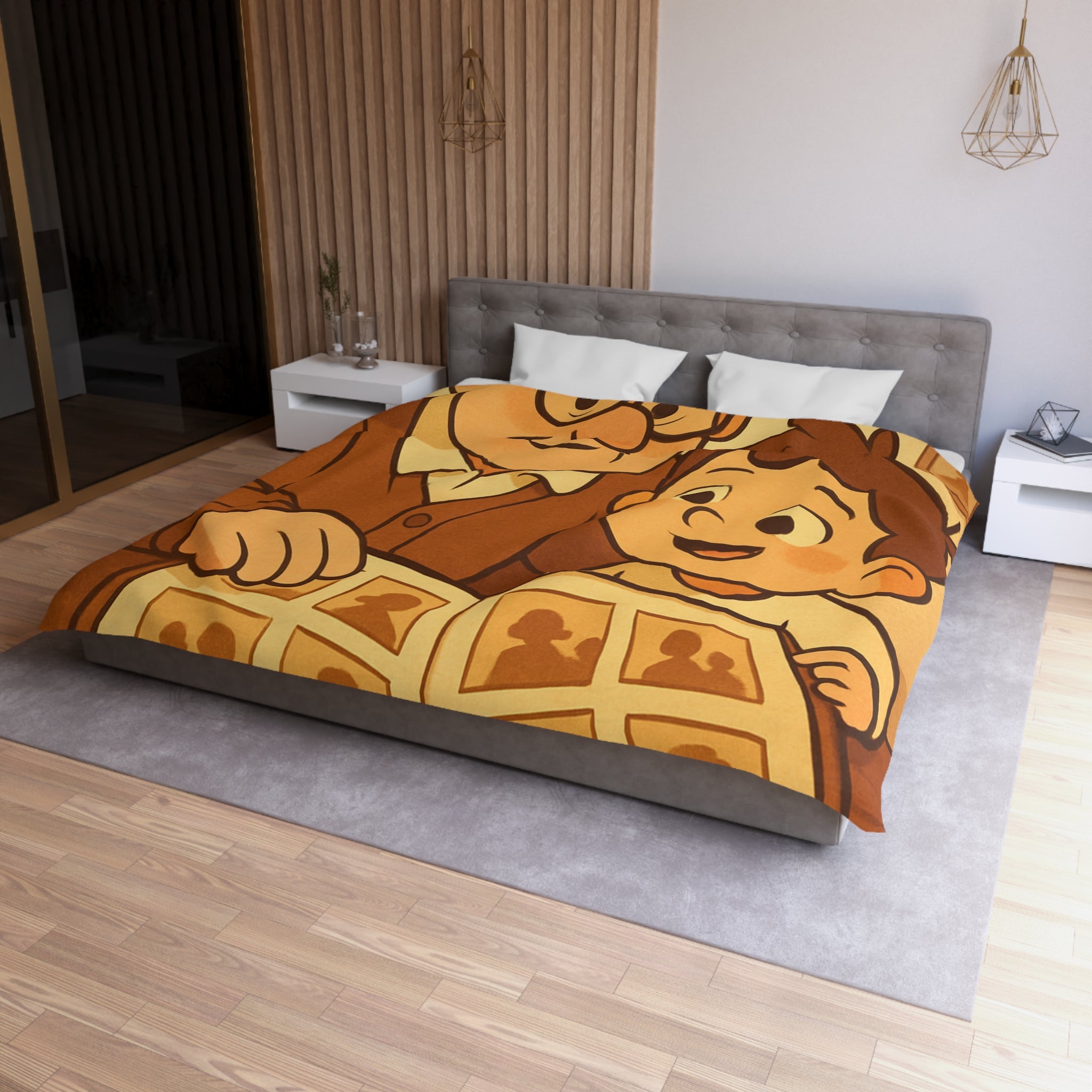 Housse de Couette Microfibre Design Artistique Moderne Décoration Chambre Confort Premium