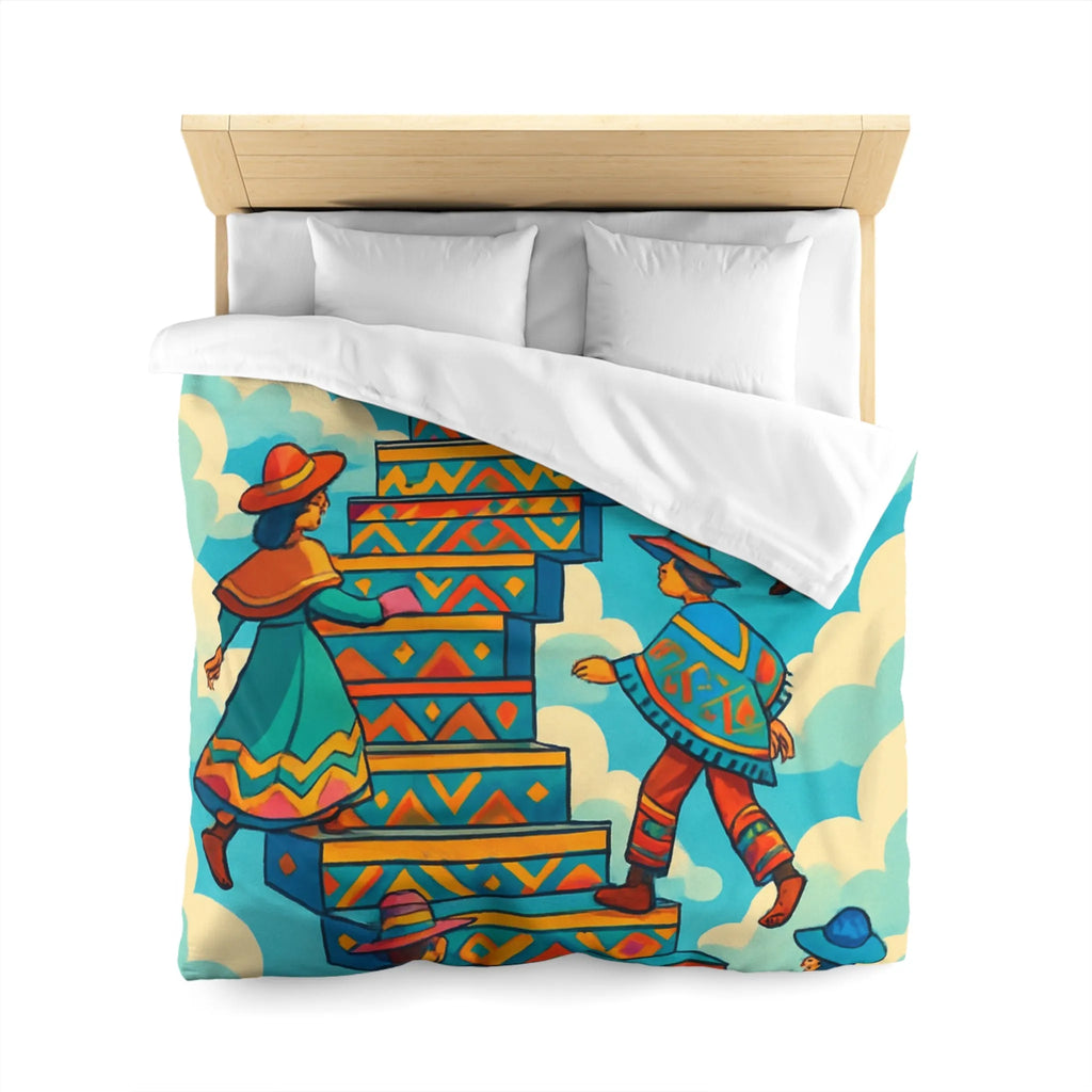 Housse de Couette Microfibre Art Graphique Contemporain Style Décoratif Chambre Tendance