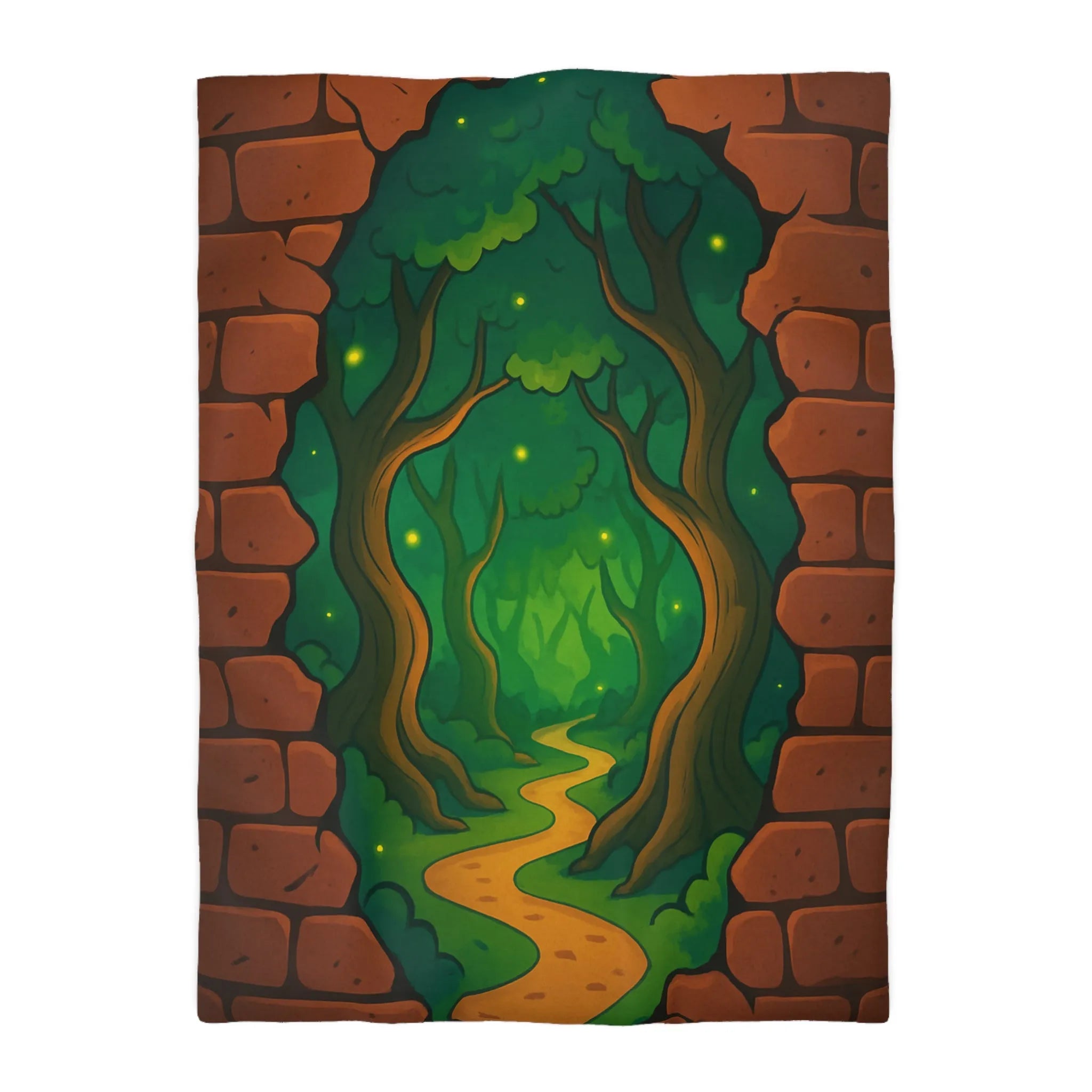 Enchanted Forest Path Through Brick Wall Creates Mystical Journey for Dreamy Bedroom Decor