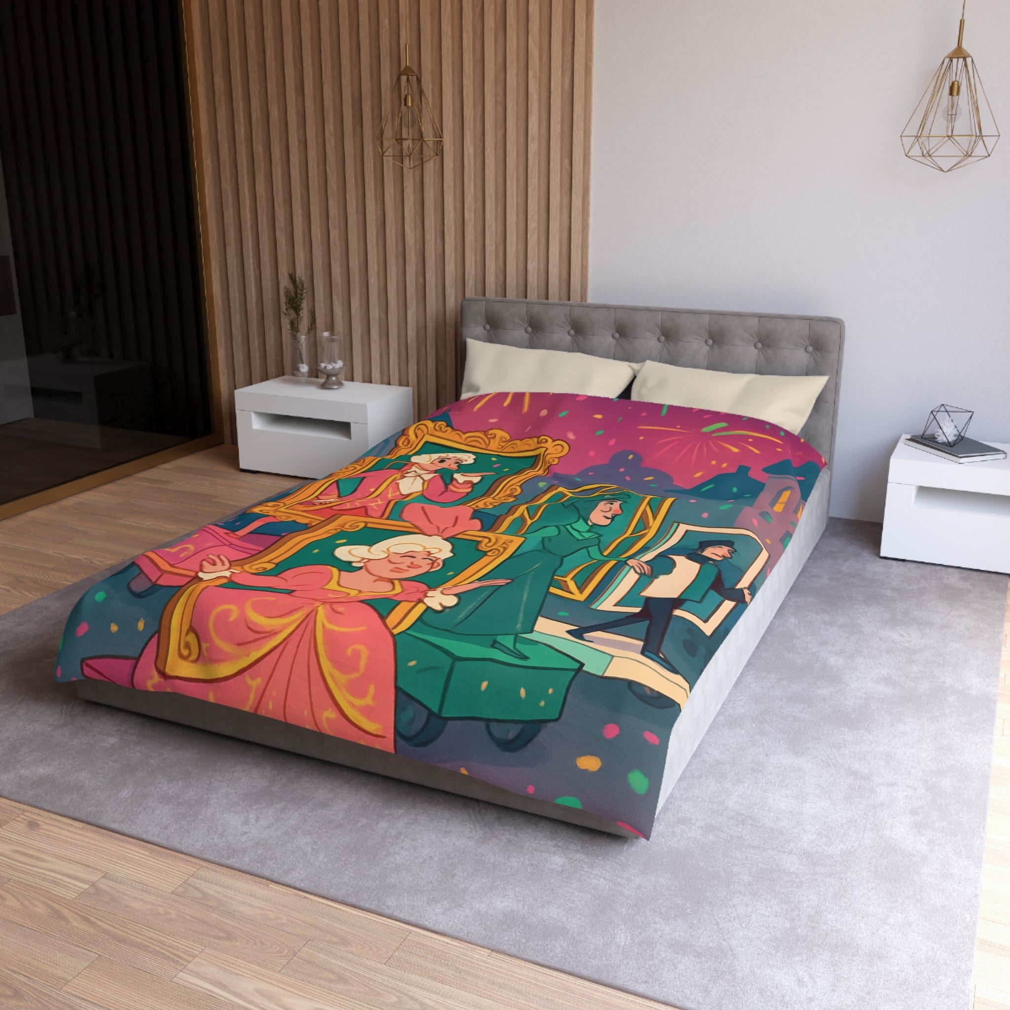 Rêveries Festives : Motifs Baroques Animés pour Embellir Votre Chambre à Coucher