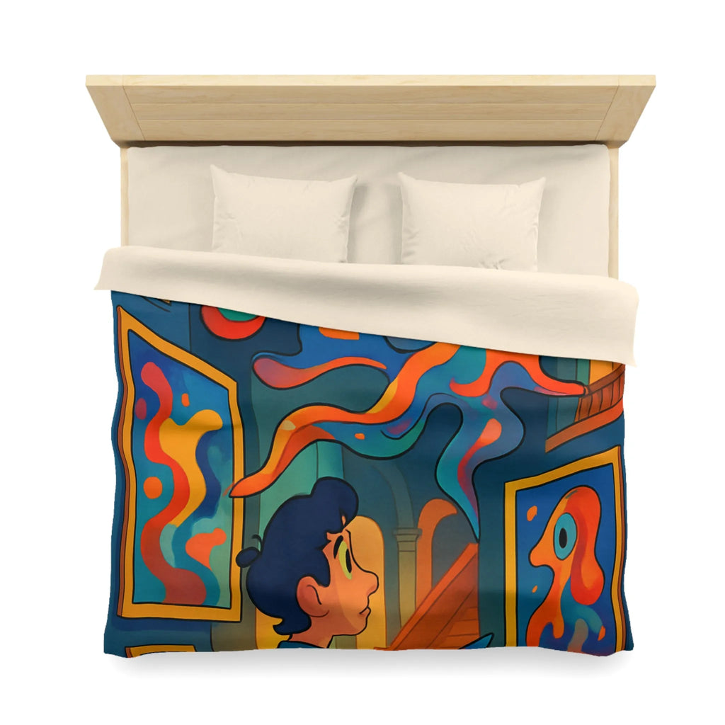 Housse de Couette Microfibre Art Graphique Contemporain Style Décoratif Chambre Tendance