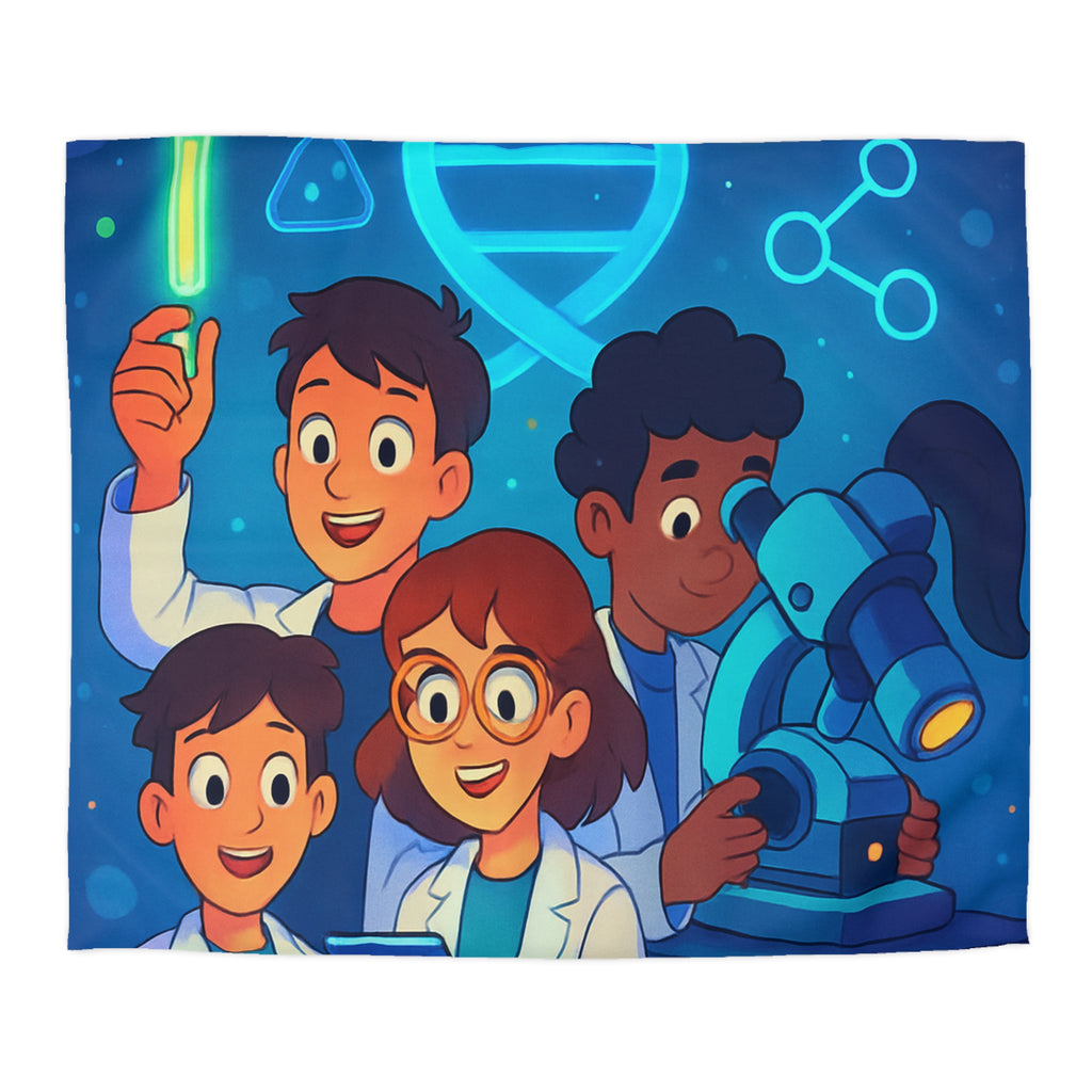 Housse de couette science fun pour enfants avec motifs ADN et chimie amusante