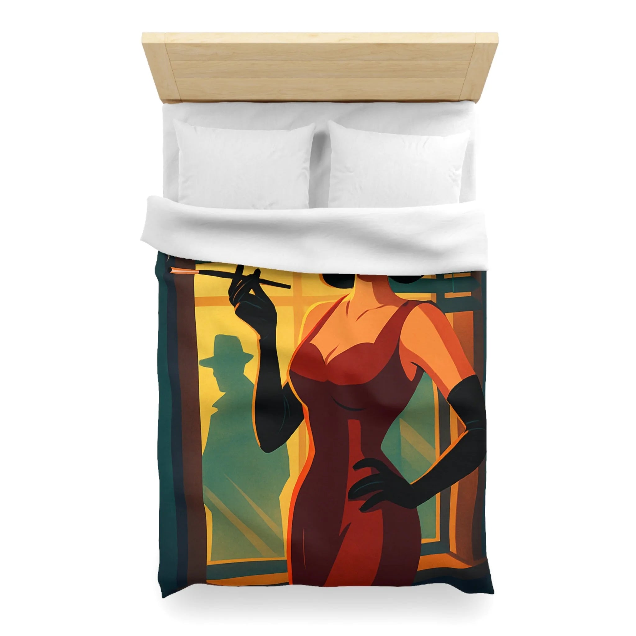 Élégance rétro avec femme fatale smoking pour ambiance nocturne mystérieuse en rouge profond