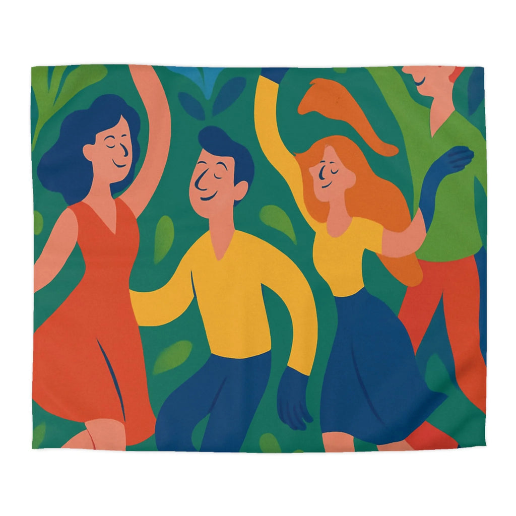 Housse de Couette Colorée Inspirée par la Danse et la Nature avec Fleurs Animées