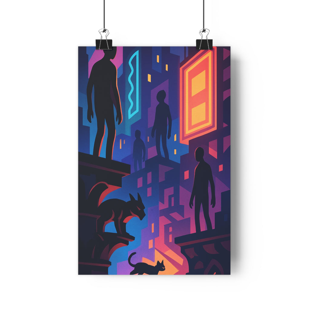 Poster décoratif noir blanc néonoir mystère urbain chambre salon bureau moderne captivant élégant qualité