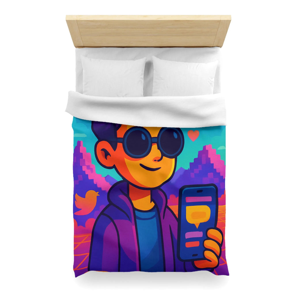 Housse de Couette Idéale pour Chambre Moderne avec Motifs Numériques Abstraits et Colorés