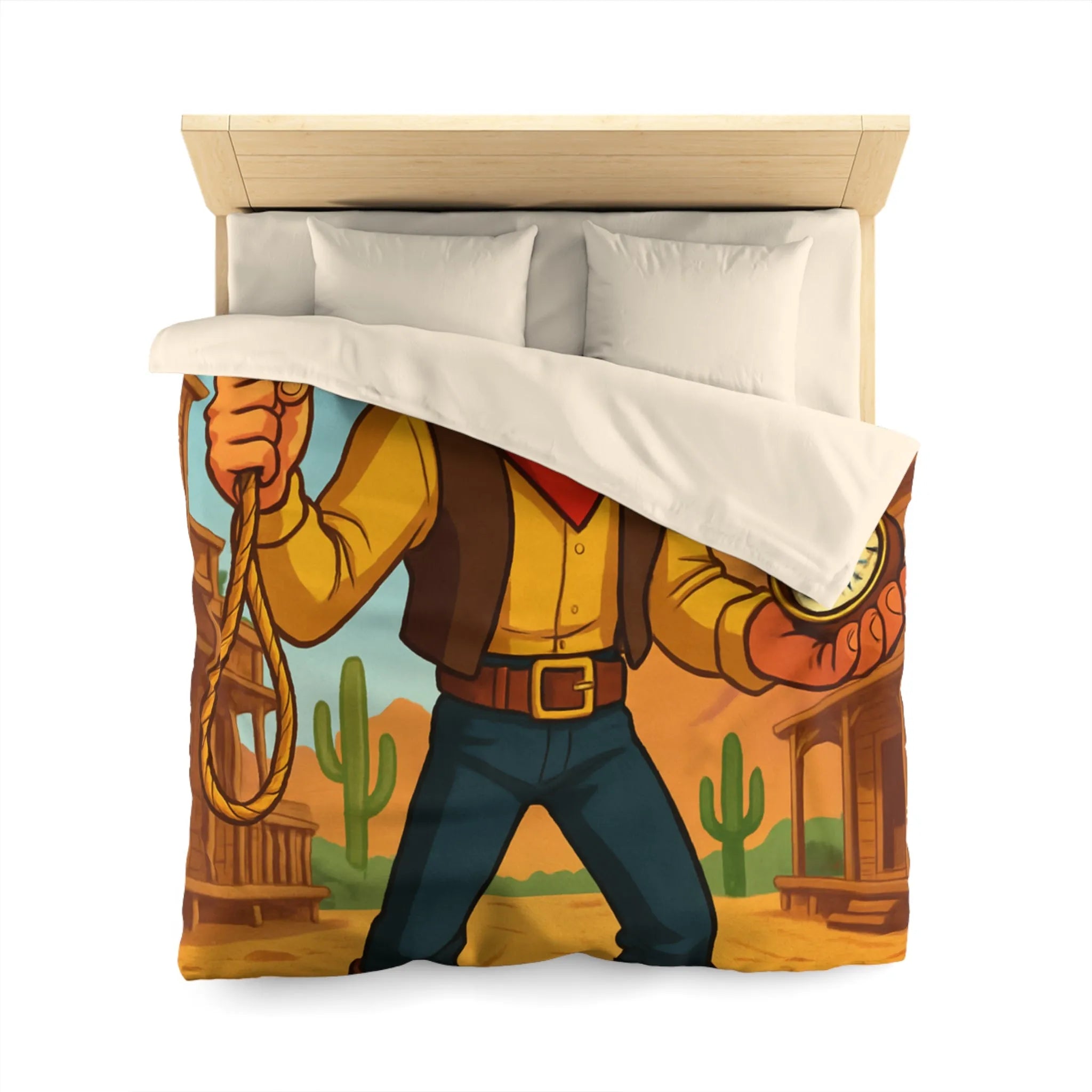 Cowboy Cartoonesque dans le Désert, Lasso et Boussole, Aventure Far West Humoristique