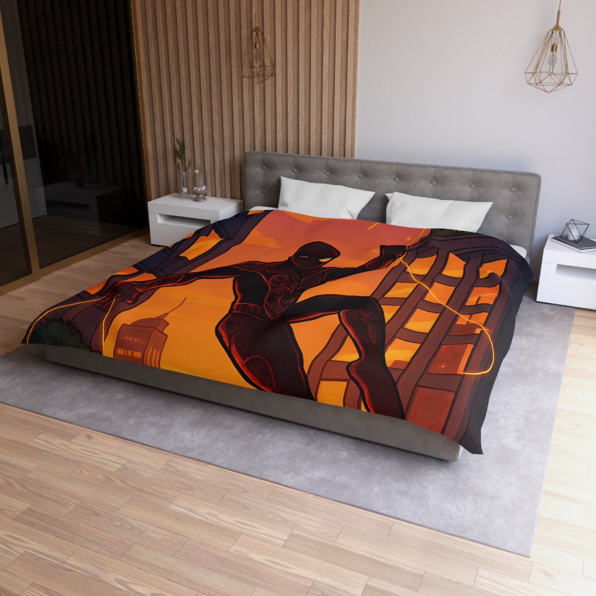 Housse de Couette Microfibre Design Artistique Moderne Décoration Chambre Confort Premium