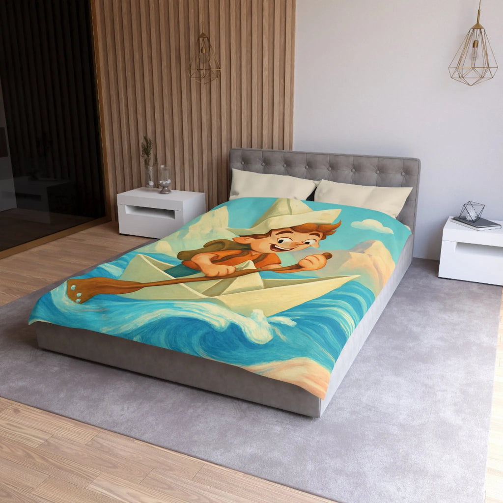 Housse de Couette Microfibre Art Graphique Contemporain Style Décoratif Chambre Tendance