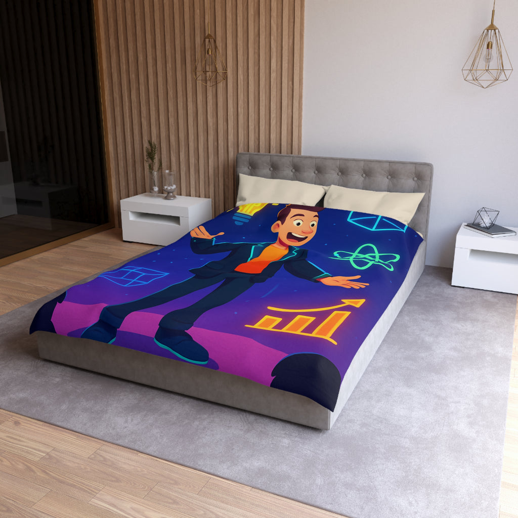 Housse de Couette Microfibre Motif Créatif Original Style Contemporain Chambre Élégante