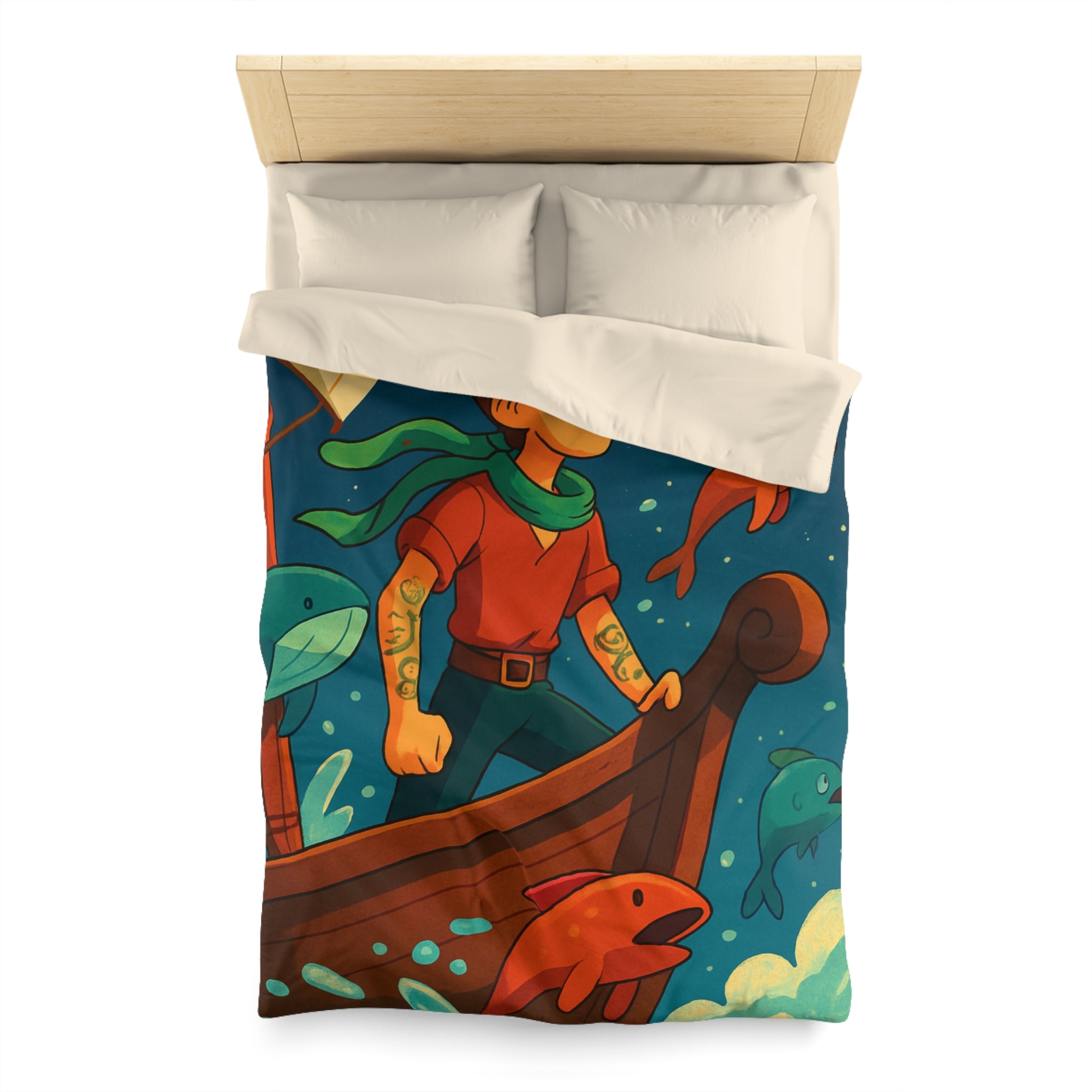 Housse de Couette Microfibre Design Artistique Moderne Décoration Chambre Confort Premium